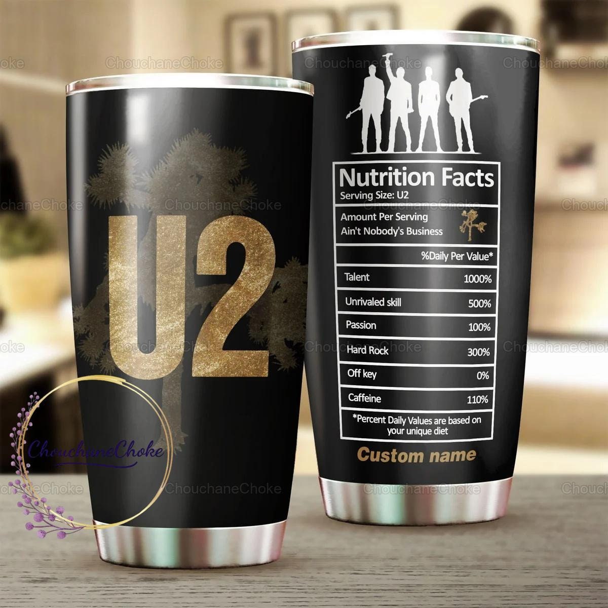 U2 Band Tumbler, U2 Tumbler, U2 Band Gift, U2 Band Stainless Steel, U2 Water Tumbler, U2 Tour Tumbler