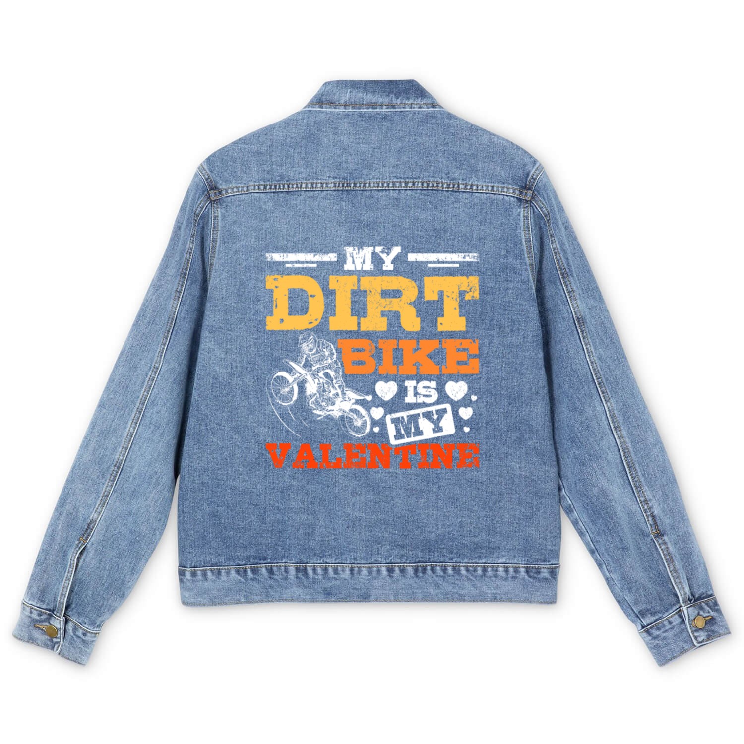 My Dirt Bike Is My Valentine Men's Denim Jackets