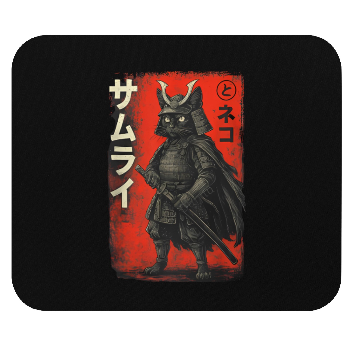 Anime Cat Samurai Mouse Pads