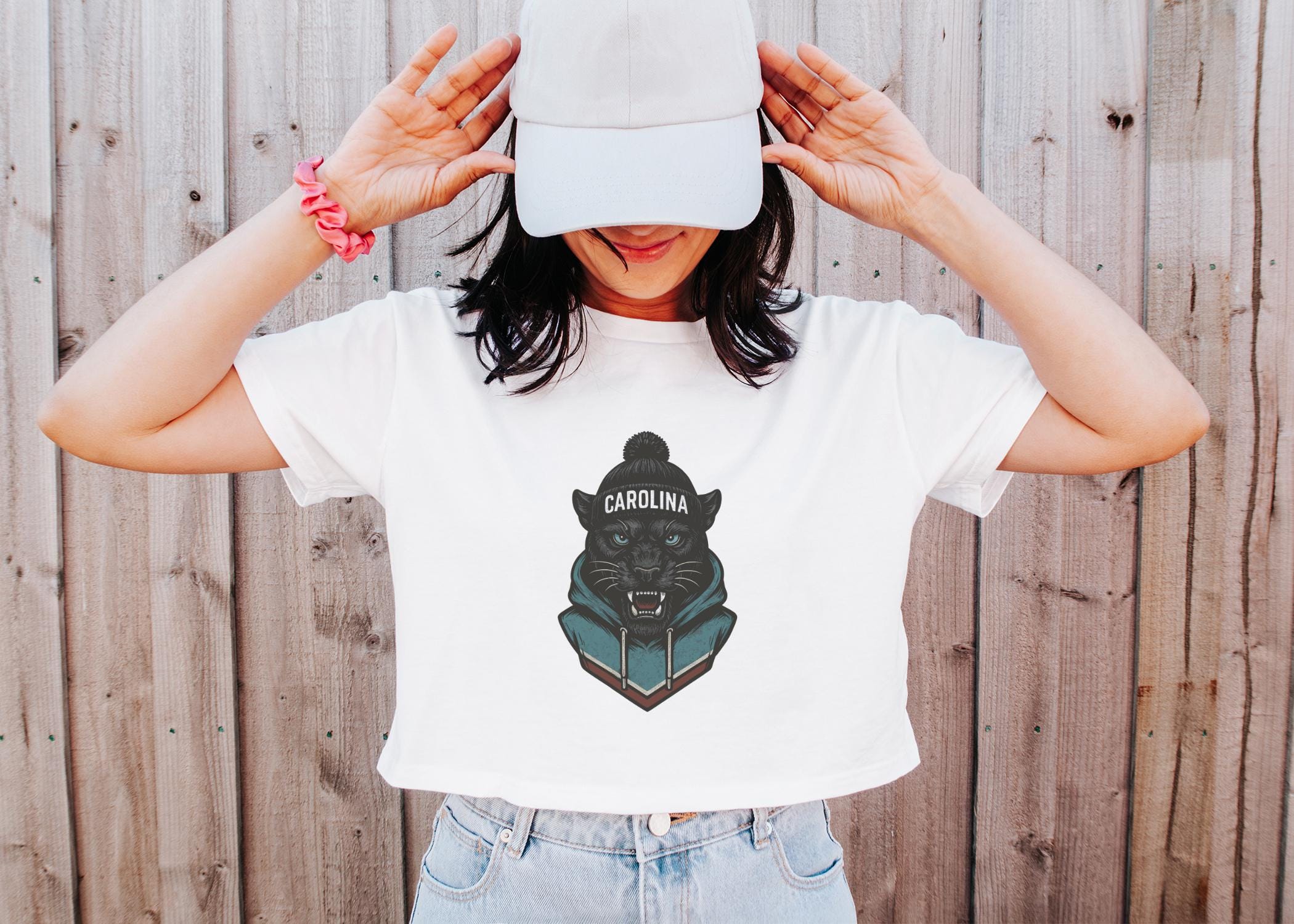 CAROLINA PANTHERS "Spirit Animal" Mascot Women's Crop Tee
