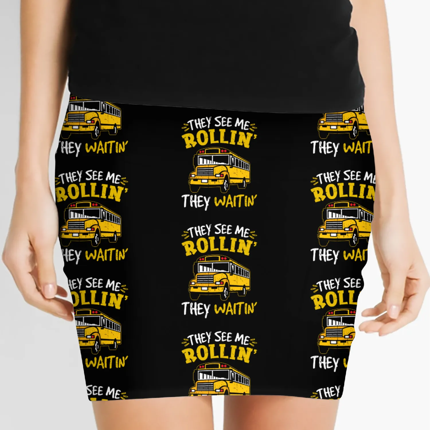 School Bus They See Me Rolling Waiting Bus Driver Women's Mini Skirts