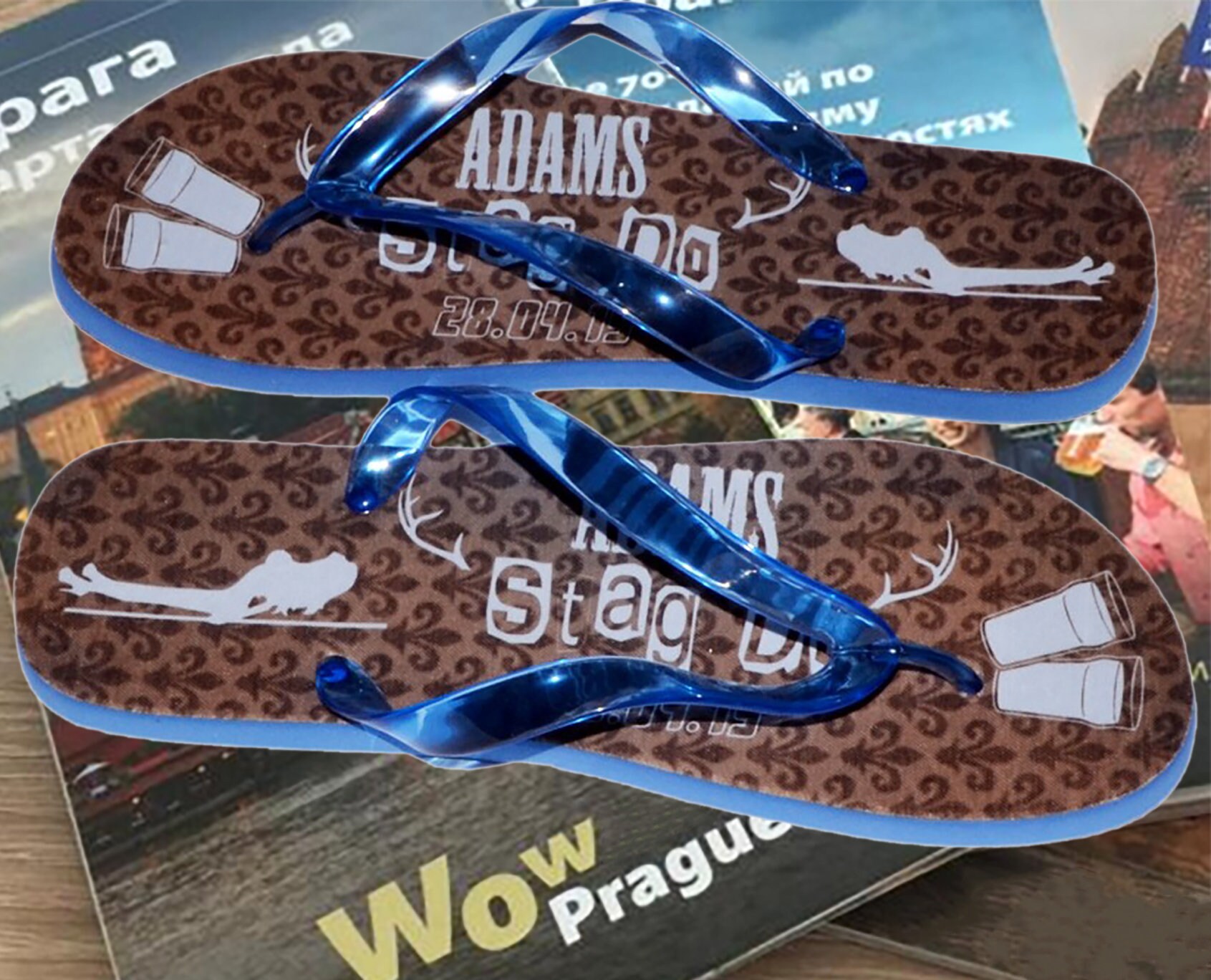 Personalised Stag Night Mens Flip Flops