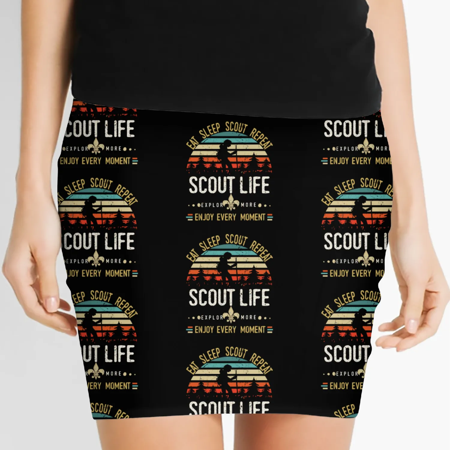 Eat Sleep Scout Repeat Vintage Scouting Scout Life Women's Mini Skirts