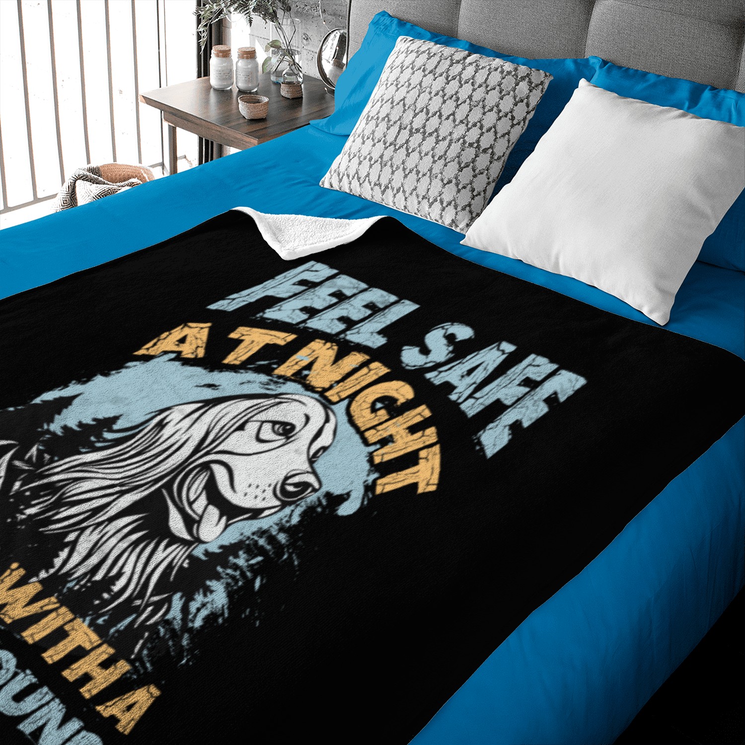 Basset Hound Feel Safe At Night Sleep Baby Blankets
