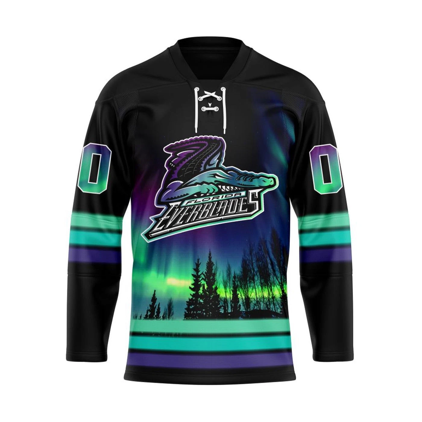 Personalized Florida Everblades Northern Lights Lace Hockey Shirt Fan Gear Gift