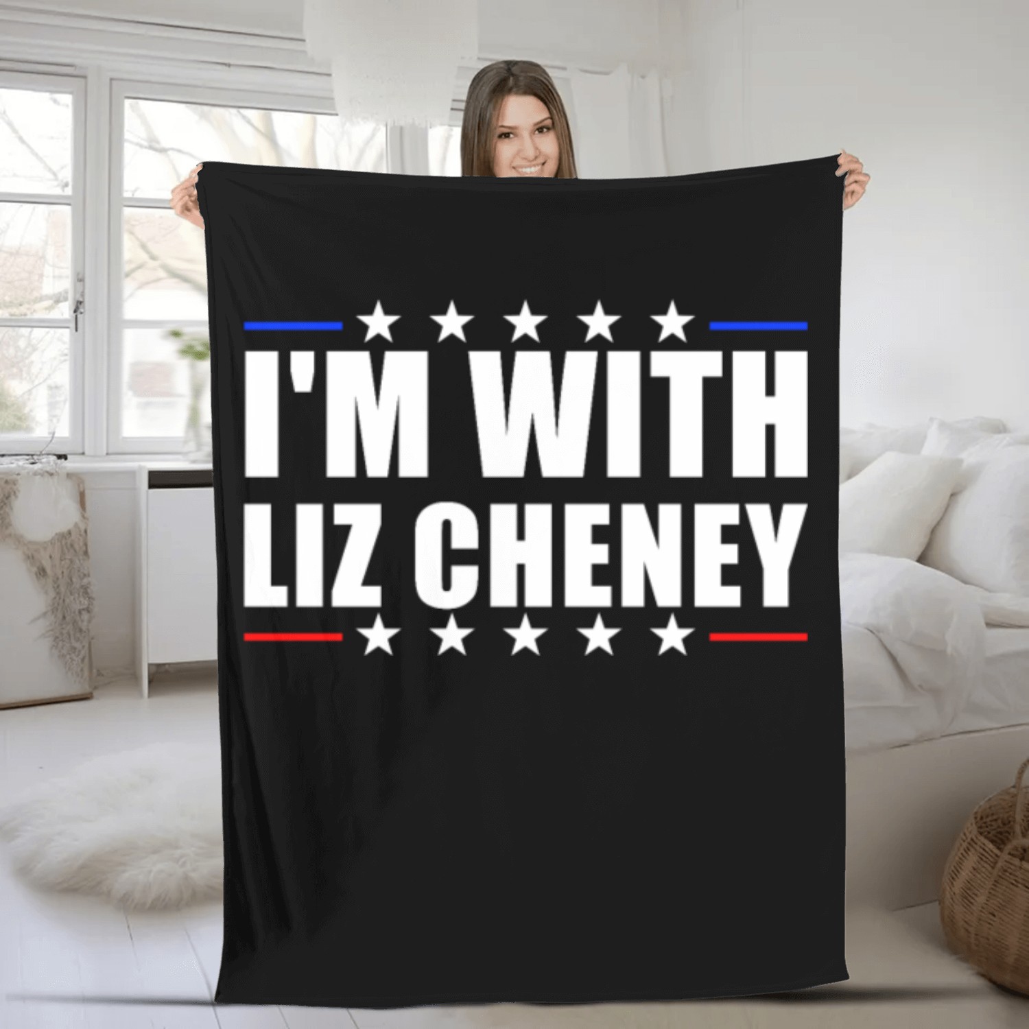 I'm With Liz Cheney Presidential Election Cheney Fleece Blankets