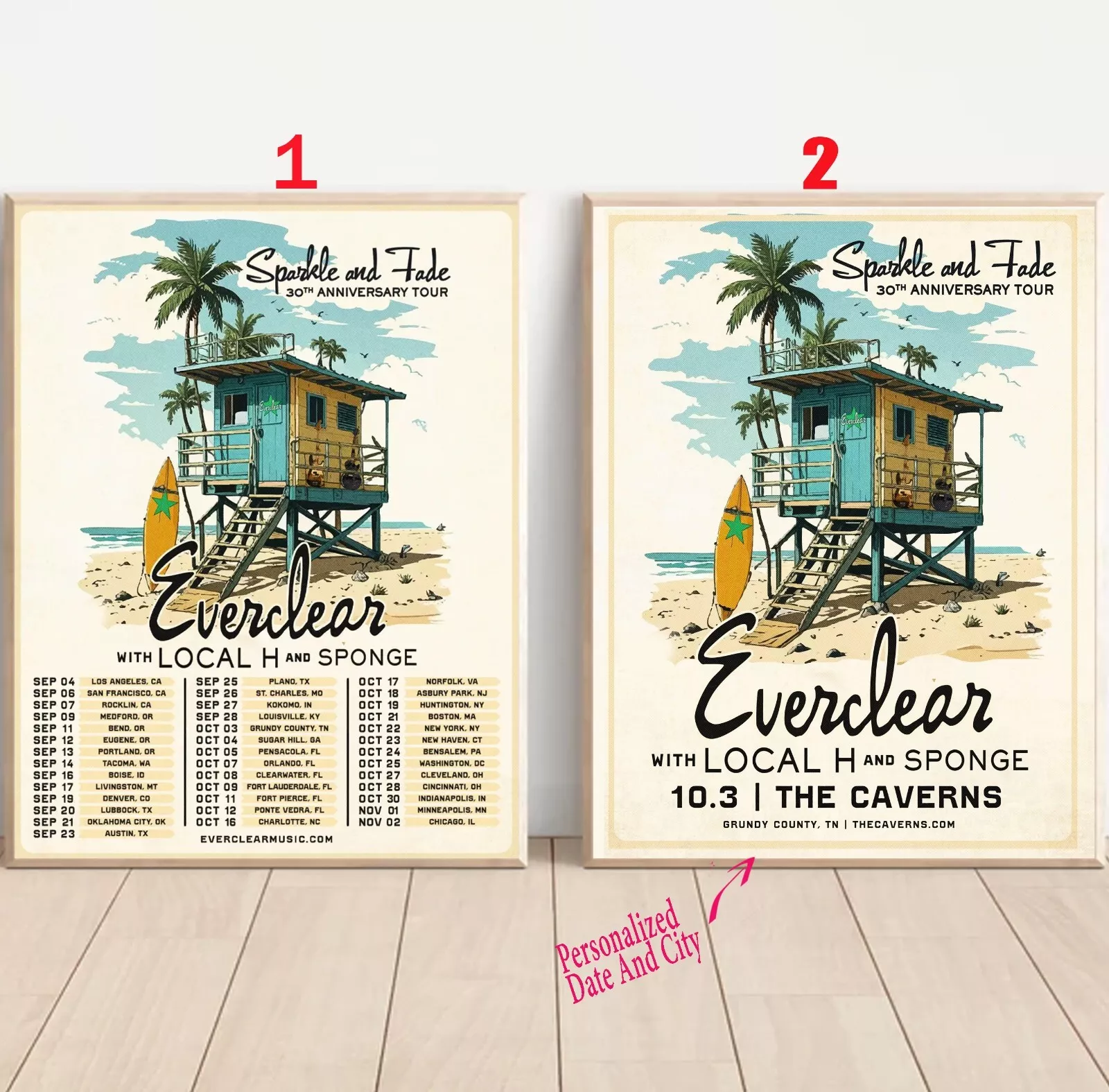 Custom Everclear Announces 30th Anniversary ‘Sparkle and Fade’ Tour 2025 Poster
