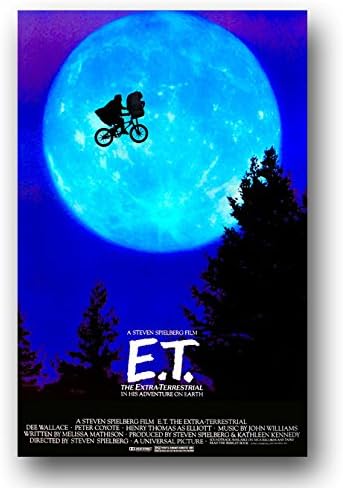 E.T. The Extra-Terrestrial Canvas Poster - Movie Promo with Moon and Trees