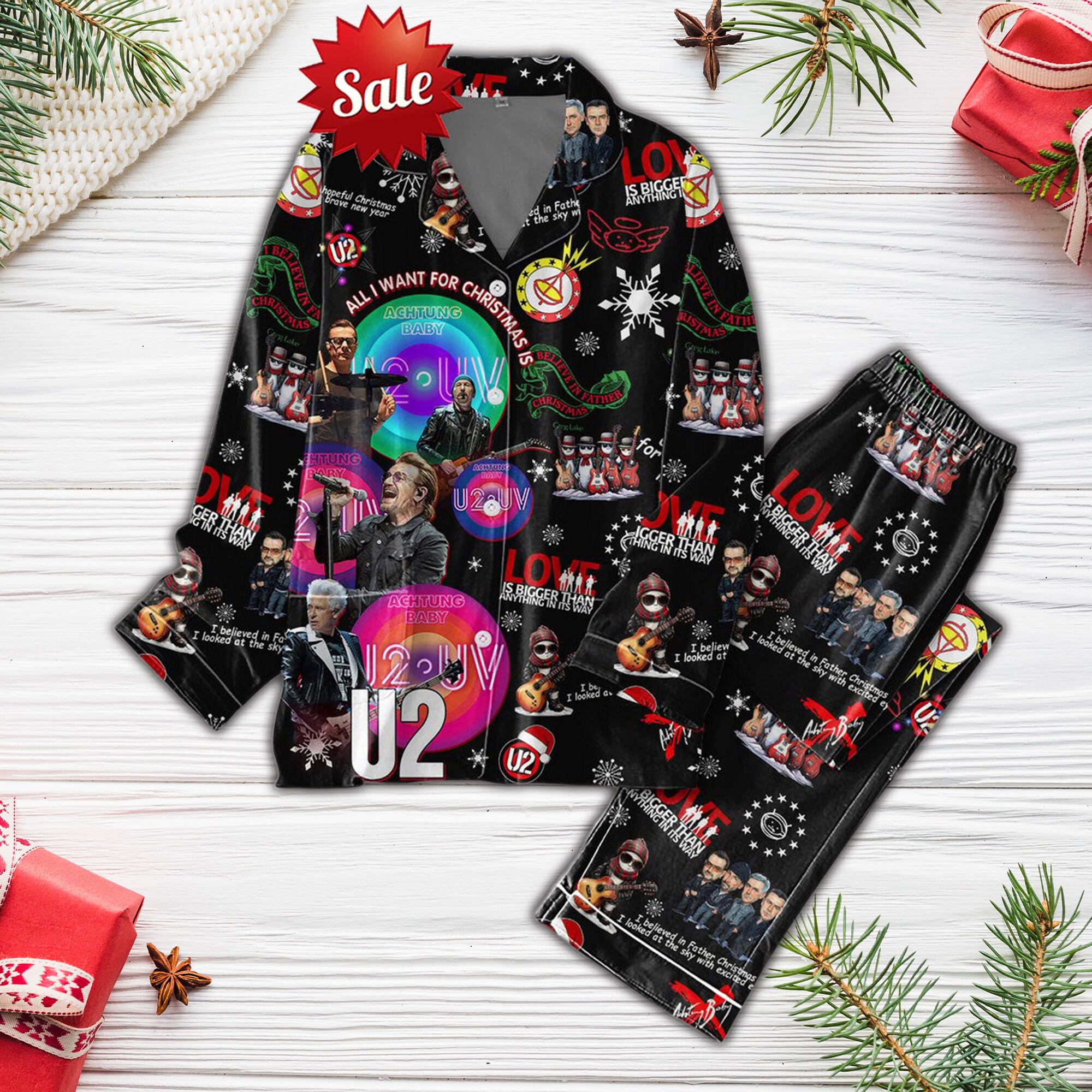 U2 Band Pajamas Set, U2 Ultraviolet Sphere 2023 Pajamas