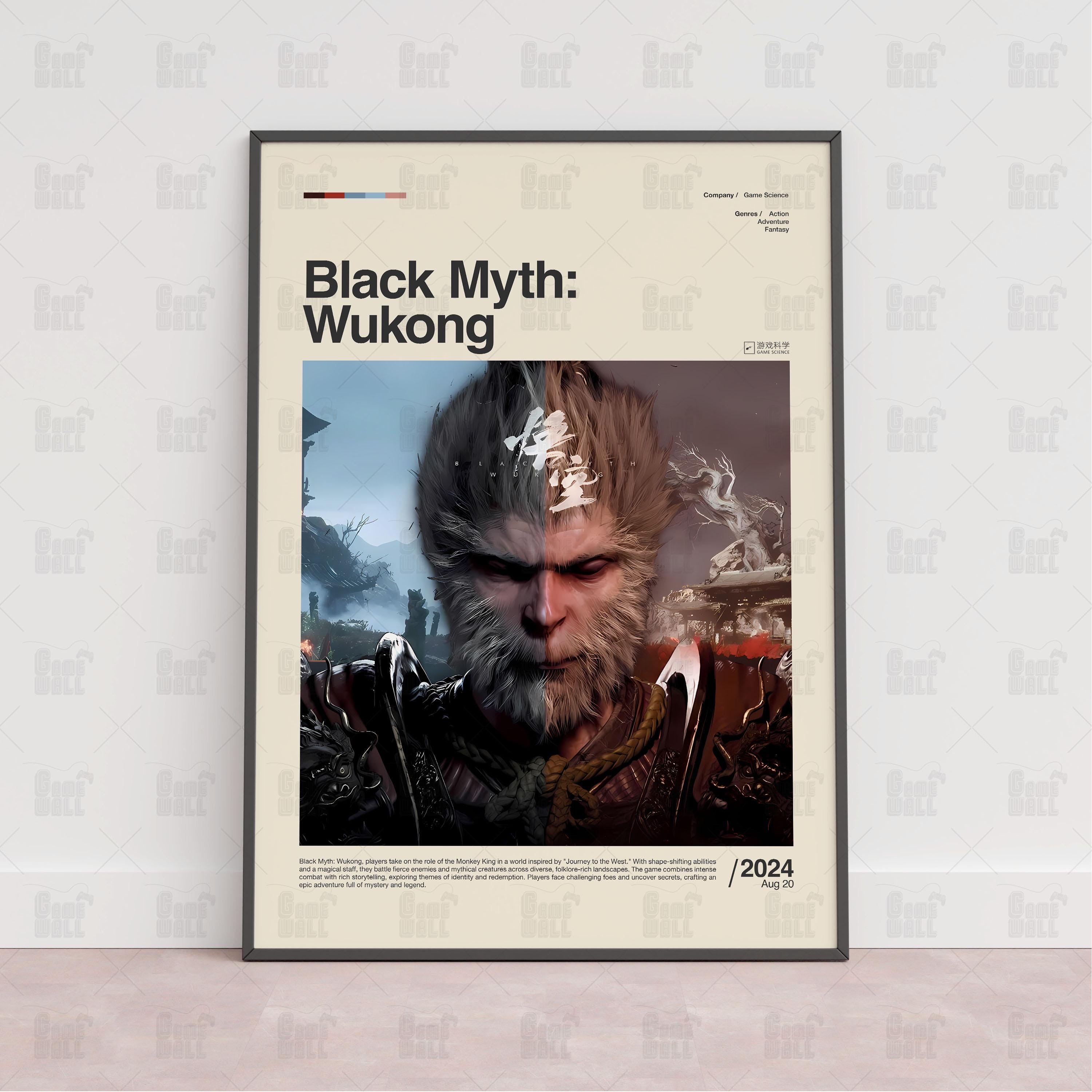 Black Myth- Wukong Poster, Gaming Room Poster, Gaming Wall Poster, Gaming Print Poster, Game Gift,Video Games Poster,Gaming Art Wall Decor