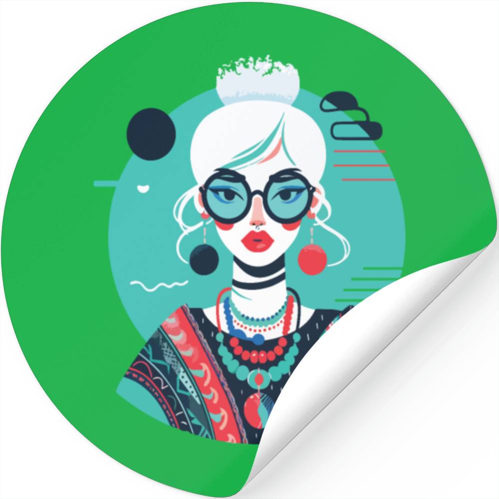 Iris Apfel with Jewelry | Iconic Accessories Stickers