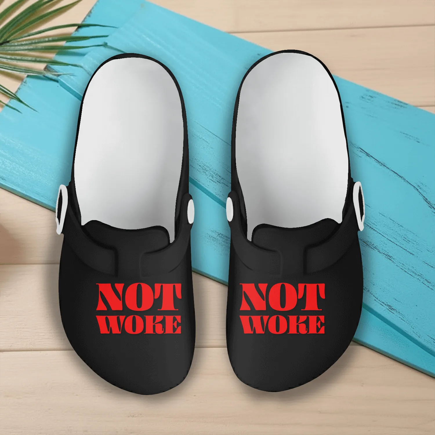 Not Woke Slip On Clogs