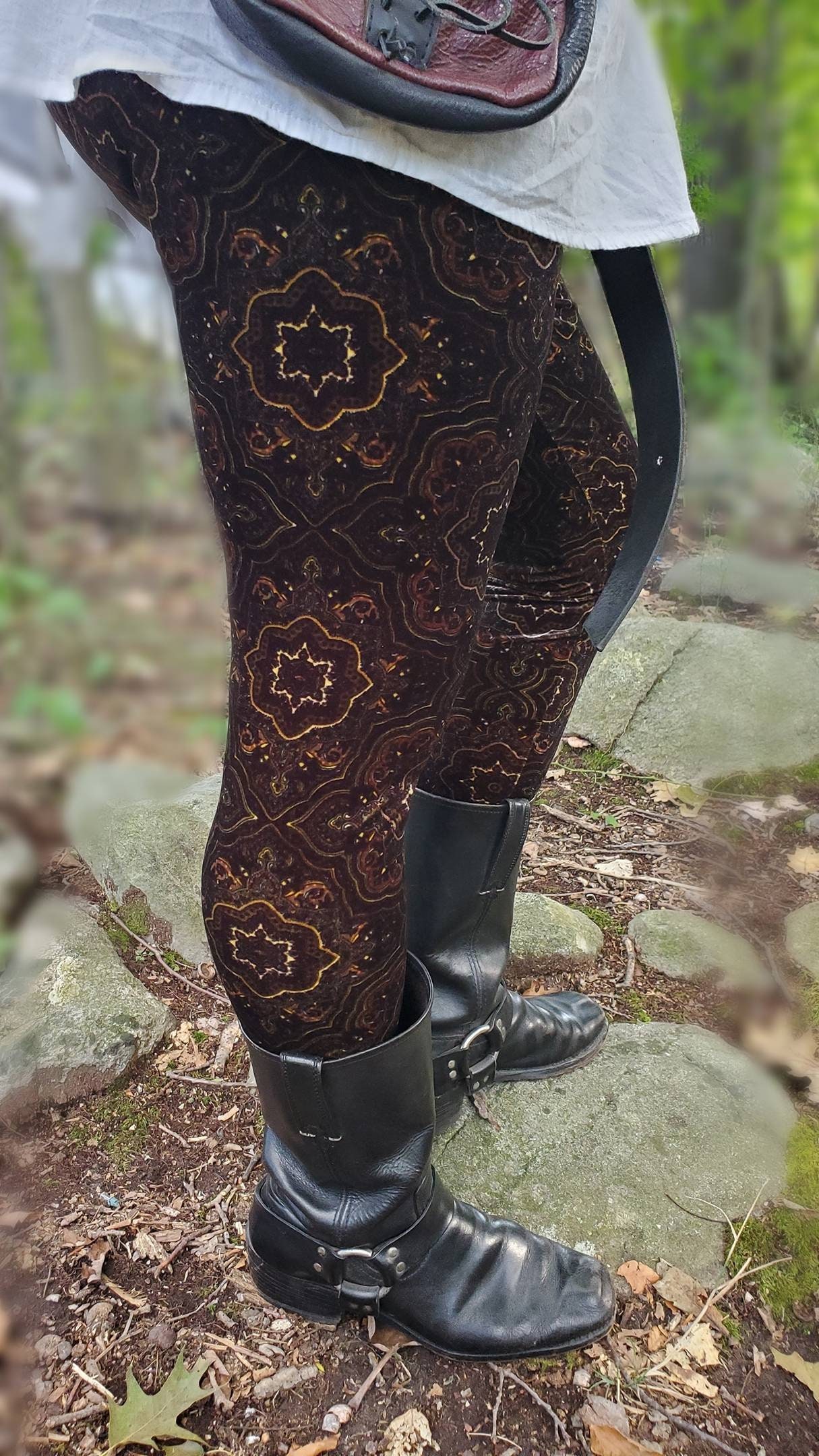 Men's Velvet Leggings, Renaissance Medallion- pick your color/ pick your size