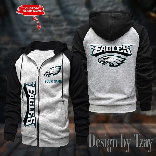 Philadelphia Eagles Raglan Zip Hoodie, Football Lover Gift, Game Day