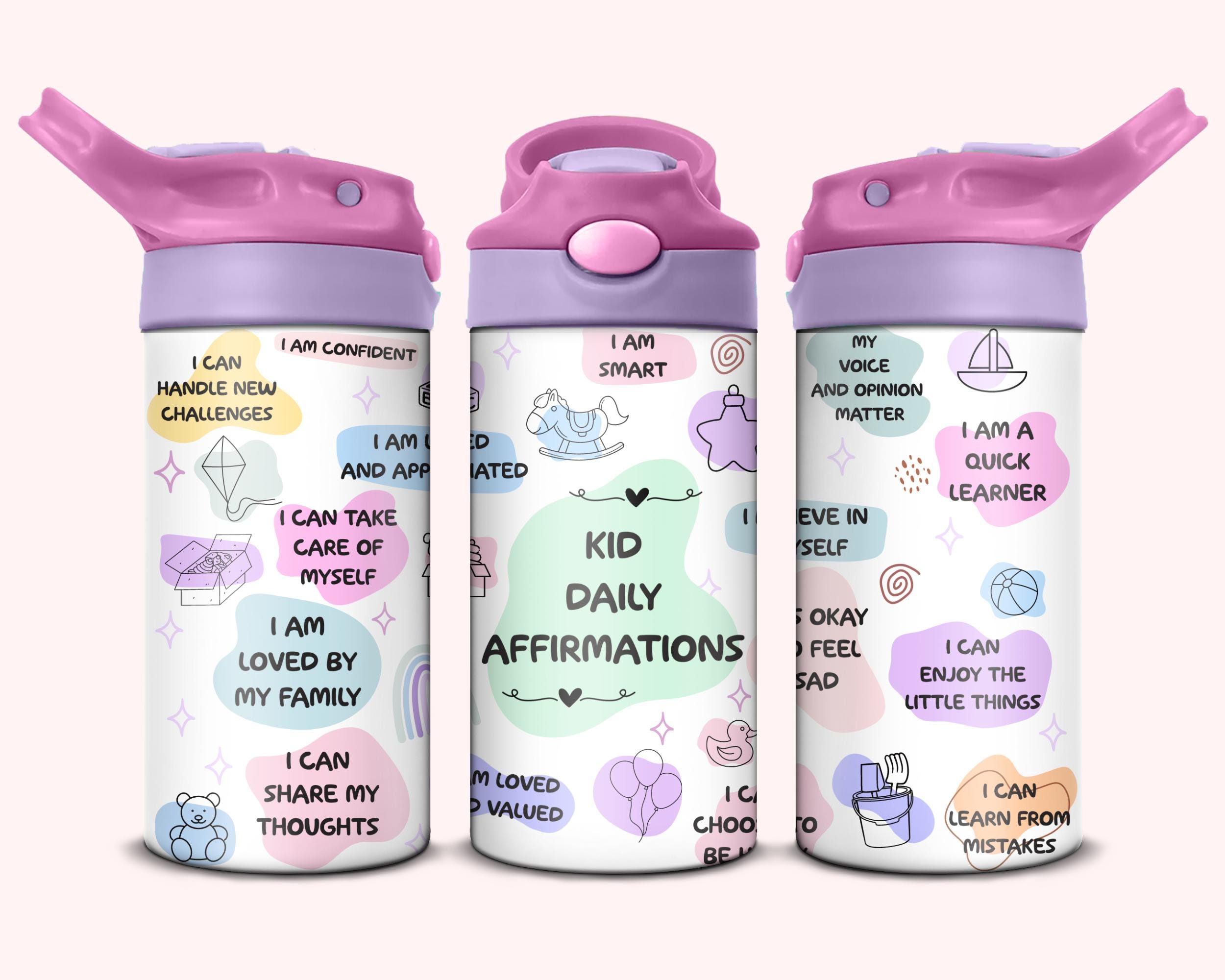 Kids Affirmations Tumbler, Gift for Kids, Daily Affirmation Tumbler, Kids Affirmations
