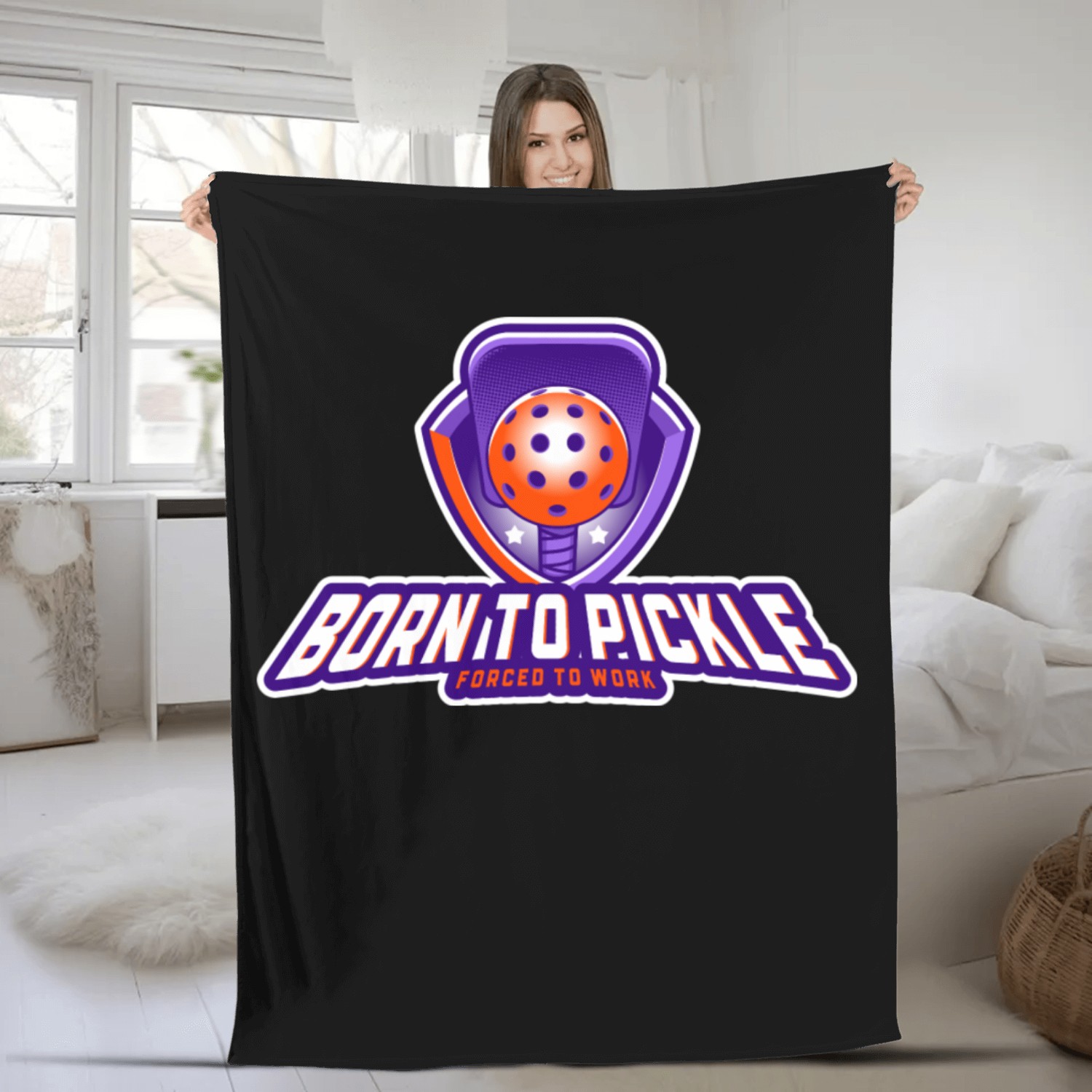Pickleball: Born to Pickle, Forced to Work Fleece Blankets