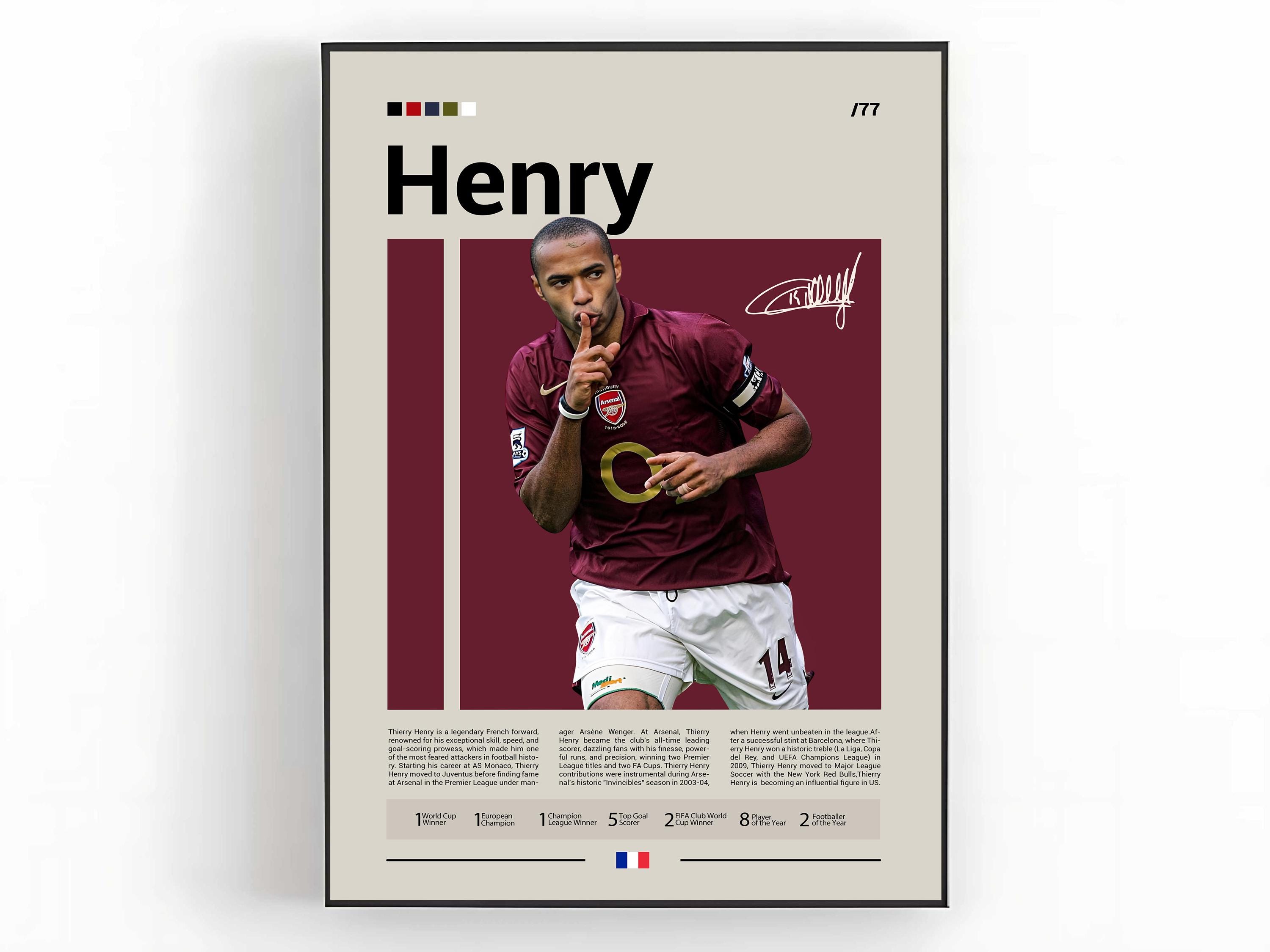 Thierry Henry Poster, France National Team Wall Art, Soccer Print, Henry Decor, French Legend Poster, Football Fan Gift