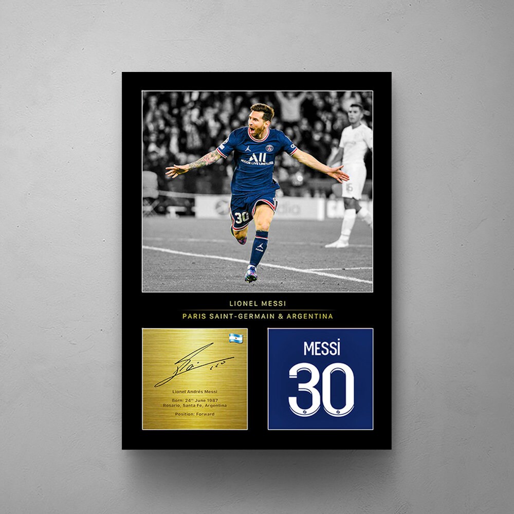 Lionel Messi Canvas Wall Art, Football Legend Home Decor