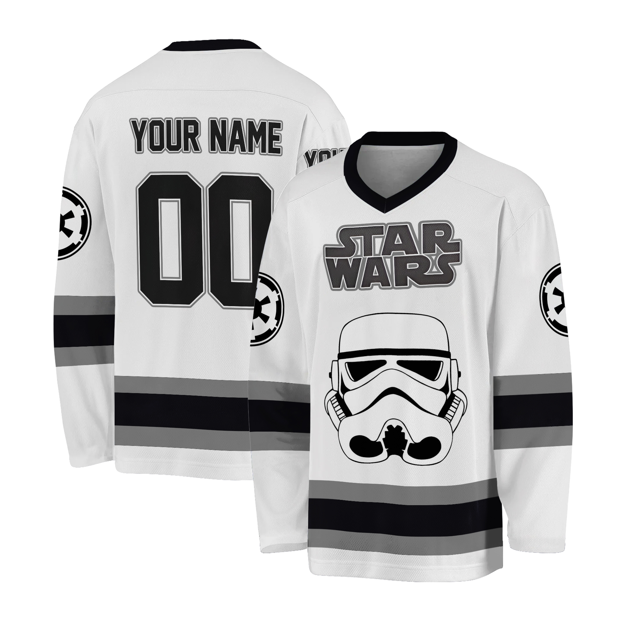 Personalize Star Wars Stormtrooper Hockey Jersey, Kid Adult Matching Hockey Jersey, Gift for Star Wars Fans