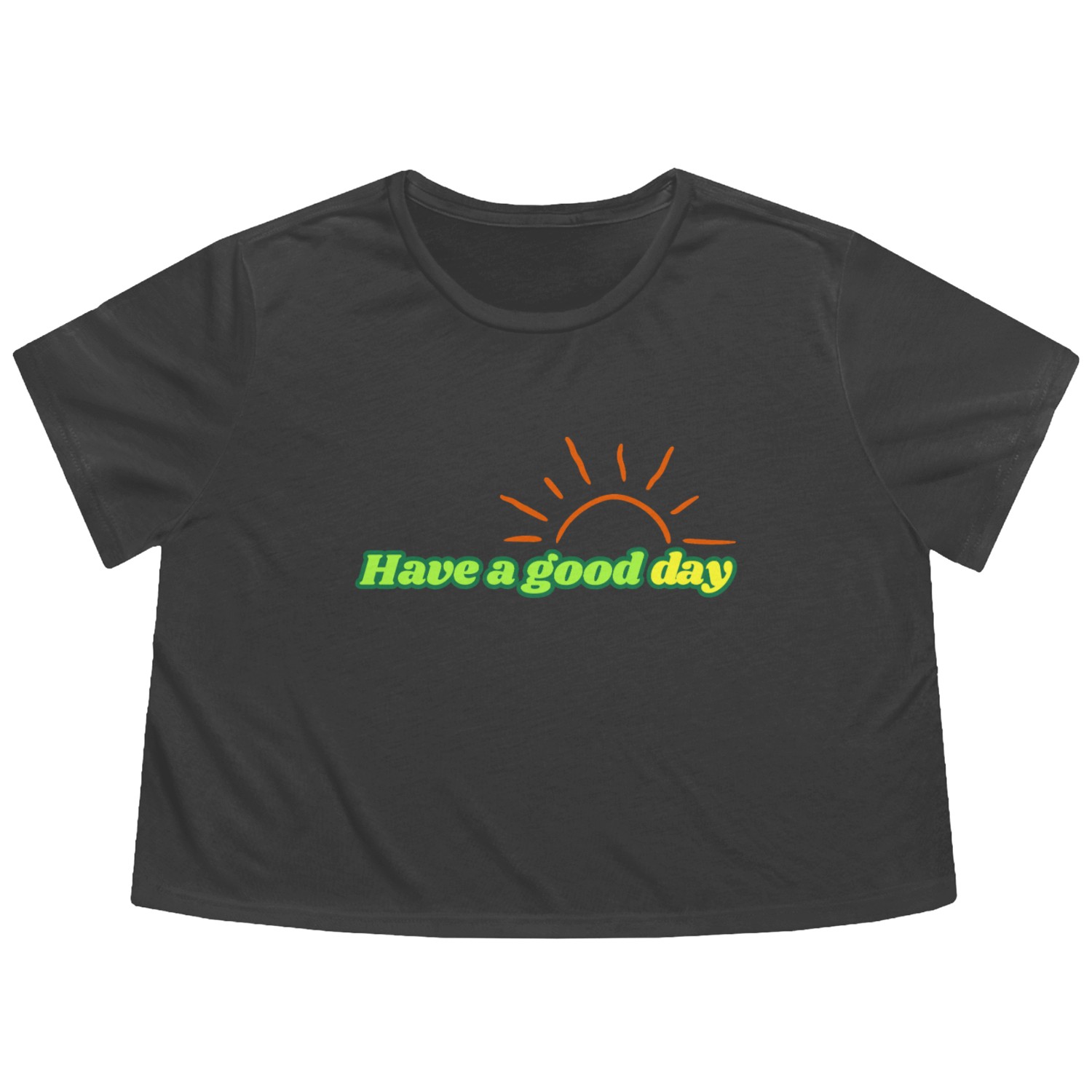 Sunshine Smile for a Good Day Ahead Flowy Cropped Tees