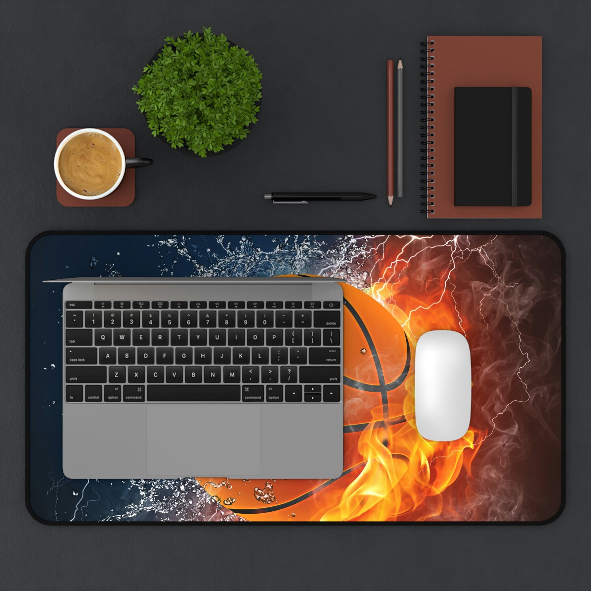 Basketball Desk Mat Gift for Basketball Coaches Team Boys Girls Players Gamers Large Mousepad Keyboard pad for Sports lovers Home Office