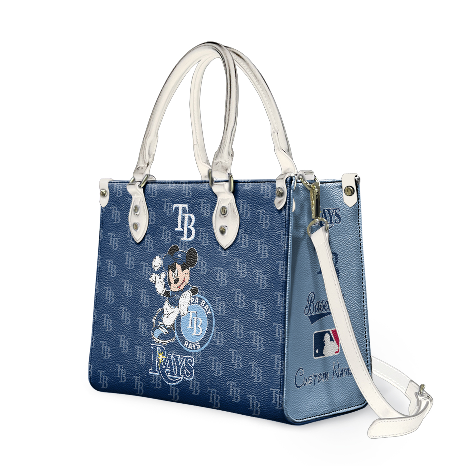 Personalized Tampa Bays Team Rays Leather Bag, Baseball Custom Bag