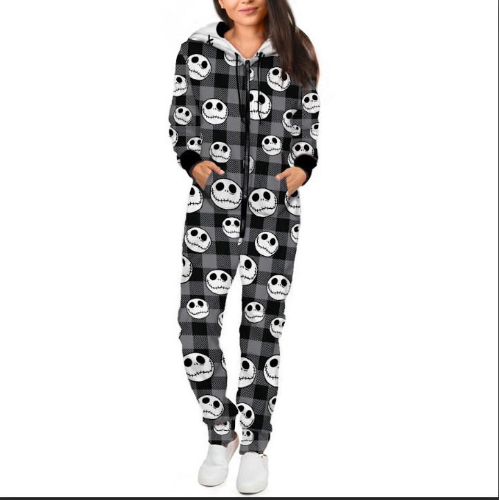 Nightmare Before Hooded Jumpsuit | Christmas Pajama Outfits | Family Matching Pajamas