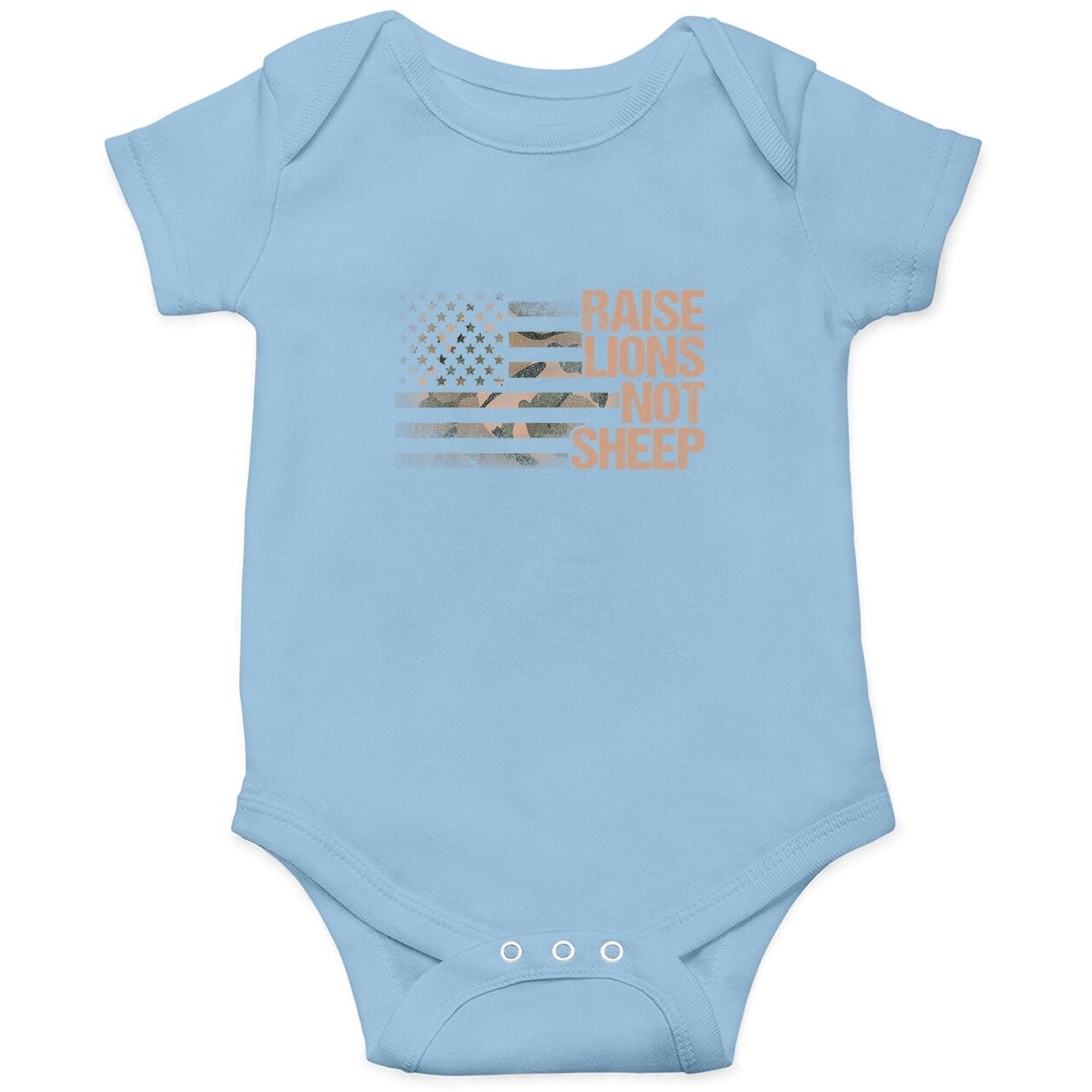 Raise Lions Not Sheep - American Patriot Baby Bodysuit