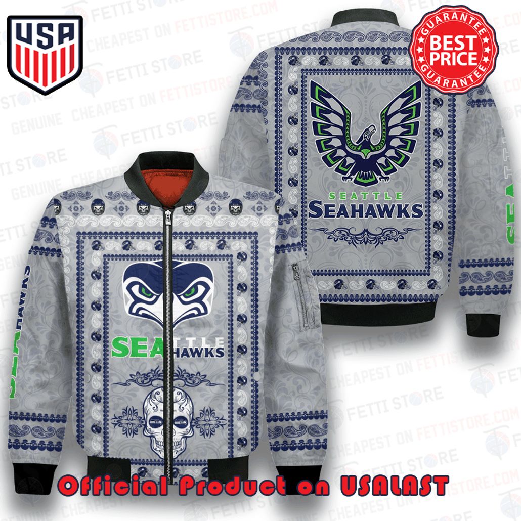 SEATTLE SEAHAWKS CLASSIC PATTERN football 3D BOMBER JACKET