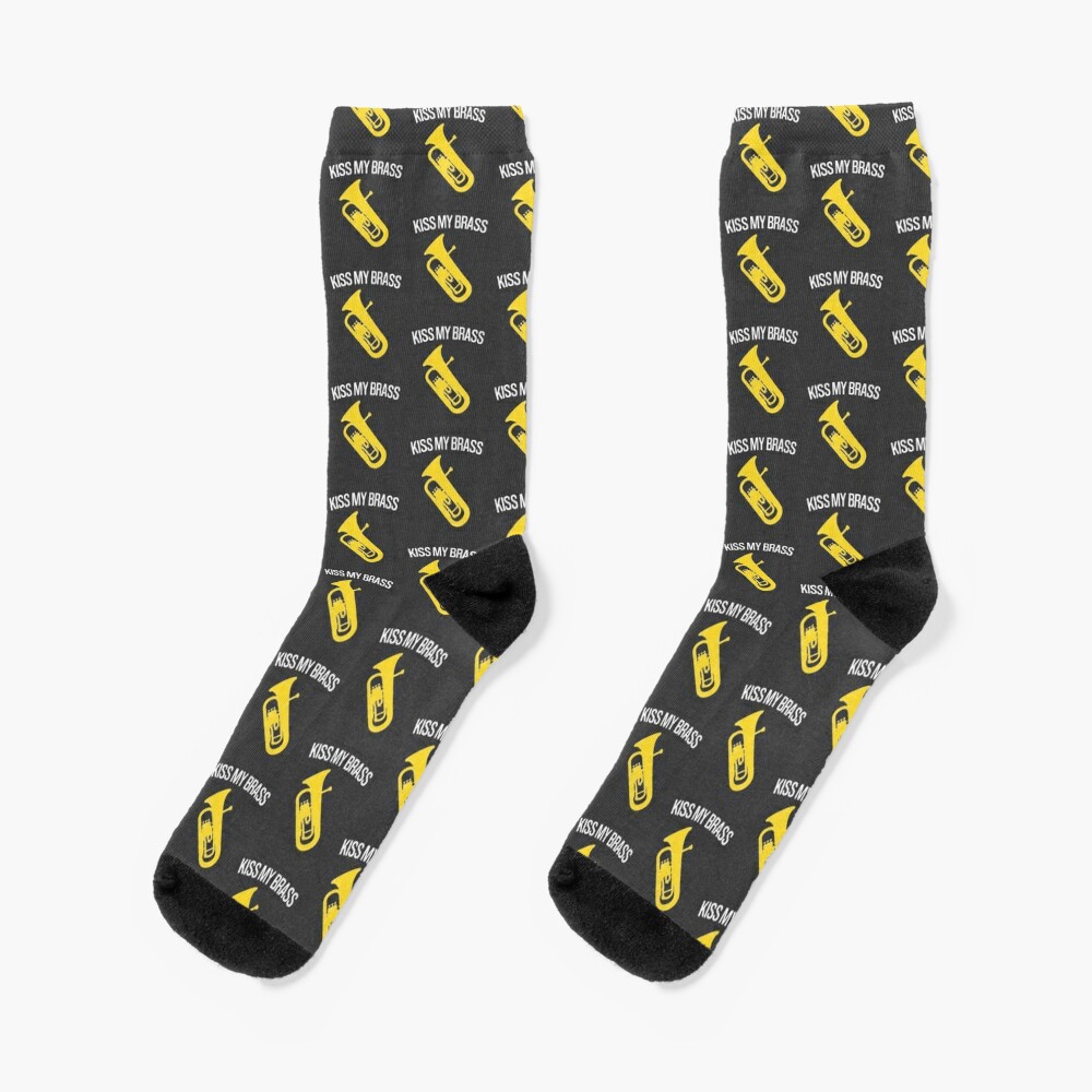 Euphonium - KISS MY BRASS, funny Euphonium/ Baritone gift idea Socks
