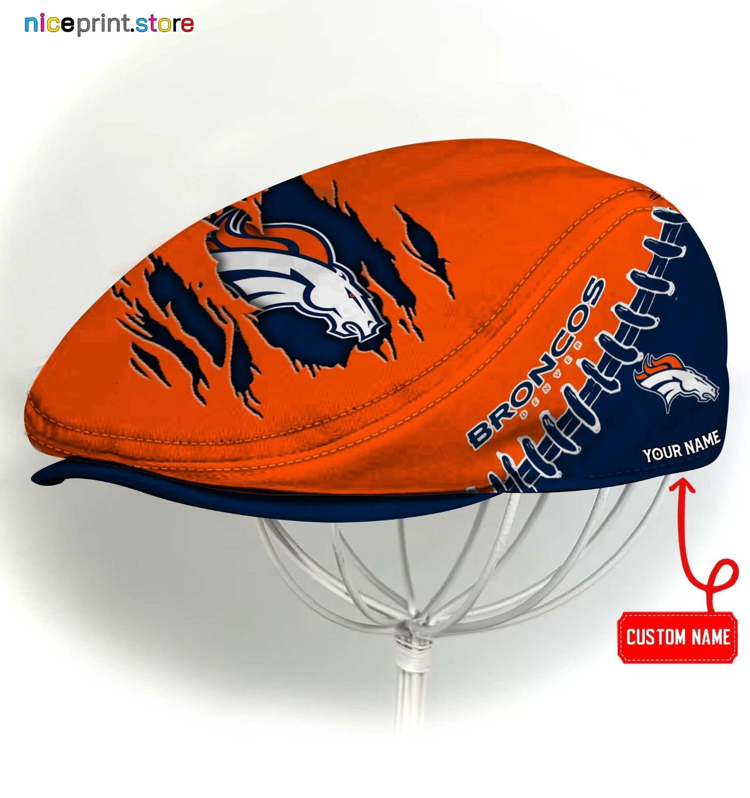 Denver Team Broncos Jeff Cap Broncos Newsboy Cap football Golf Cap football Flat Cap