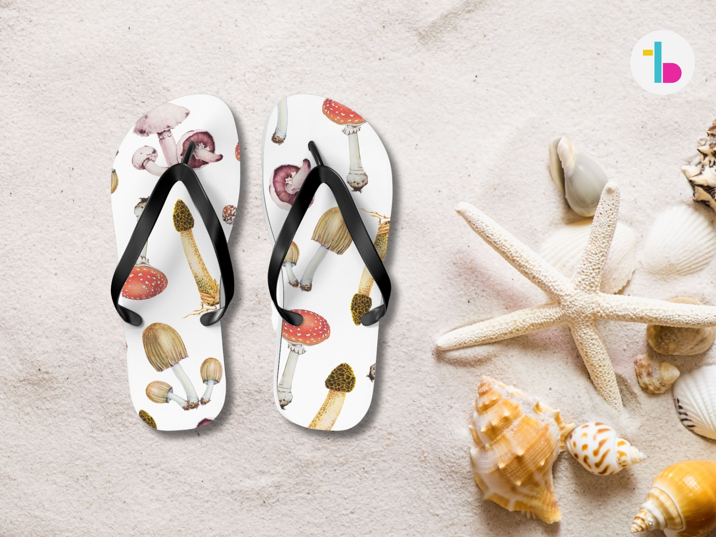 Mushroom flip flops, Cottagecore summer sandals, Summer flip flops , Beach sandals, Witch flip flops, Witchy shoes, Fairycore, Goblincore