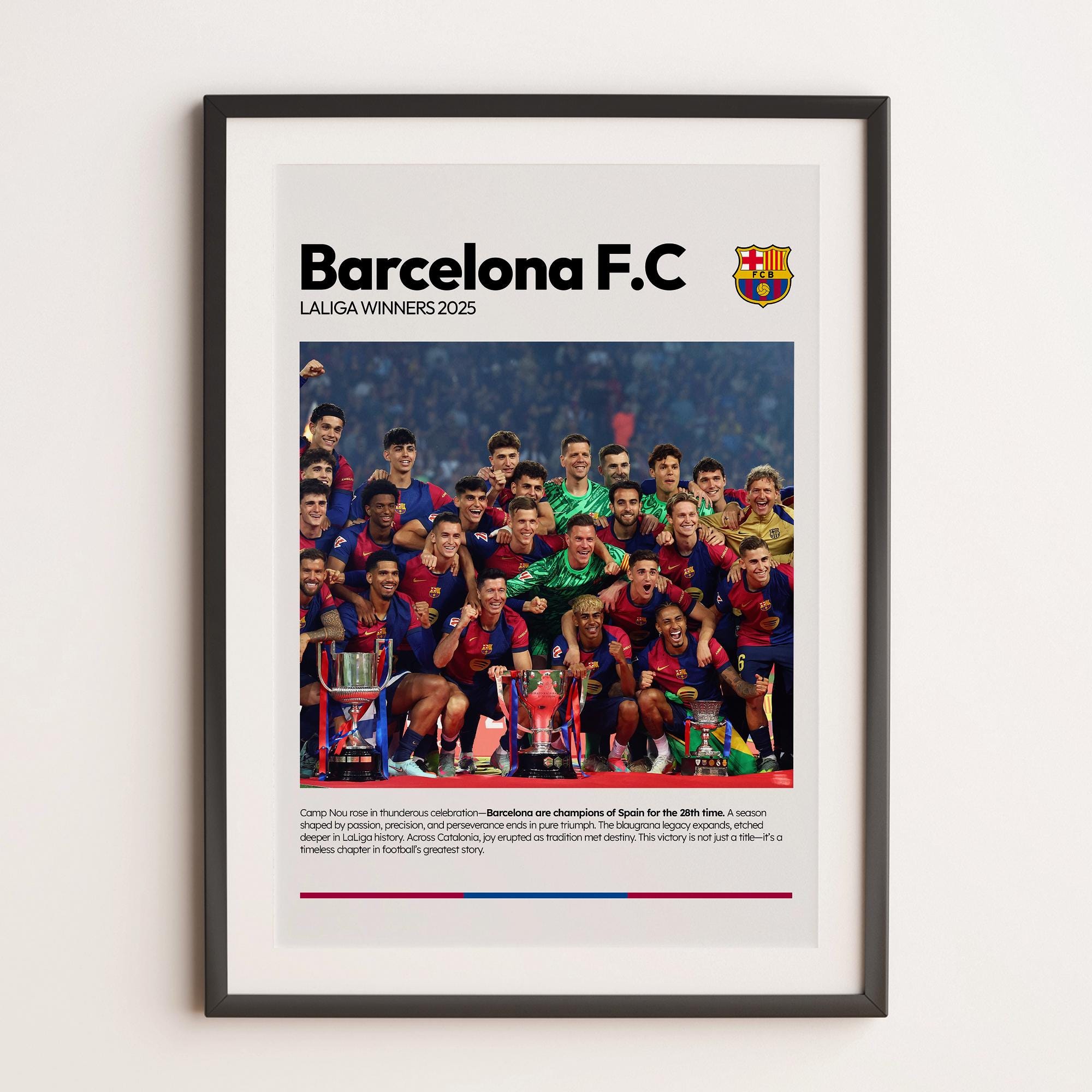 Barcelona LaLiga 2025 Champions Poster