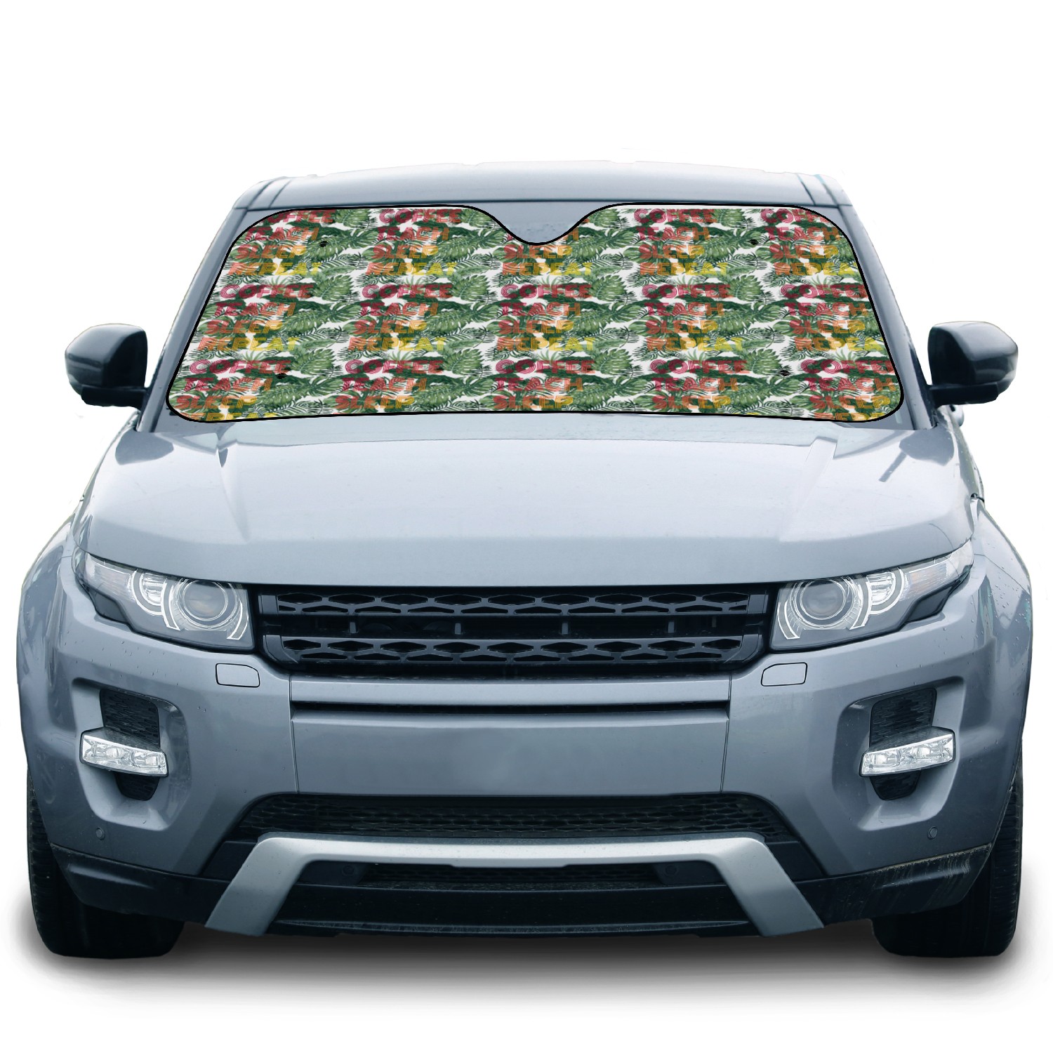 Coffe teach sleep repeat Car Sun Shades