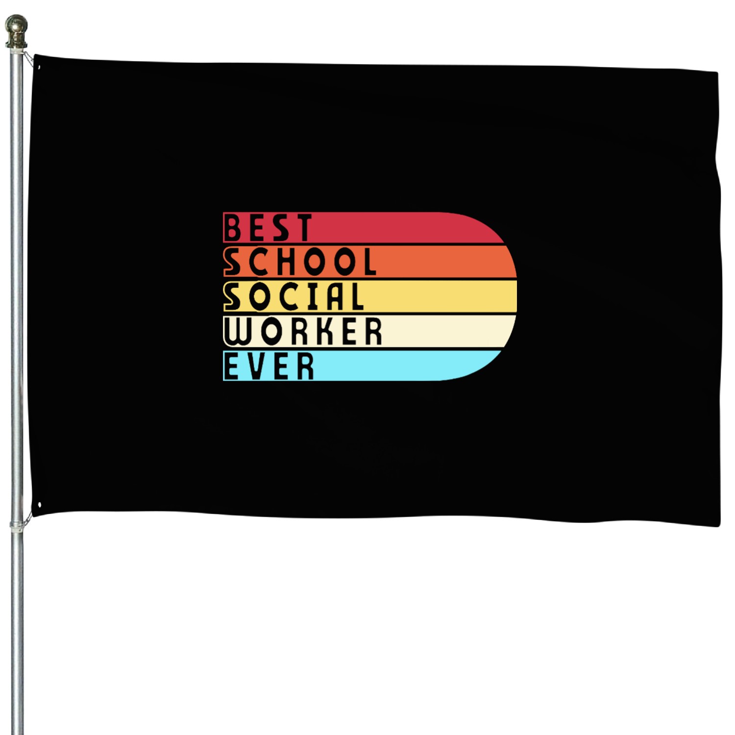 School Social Worker Teacher School Day House Flags