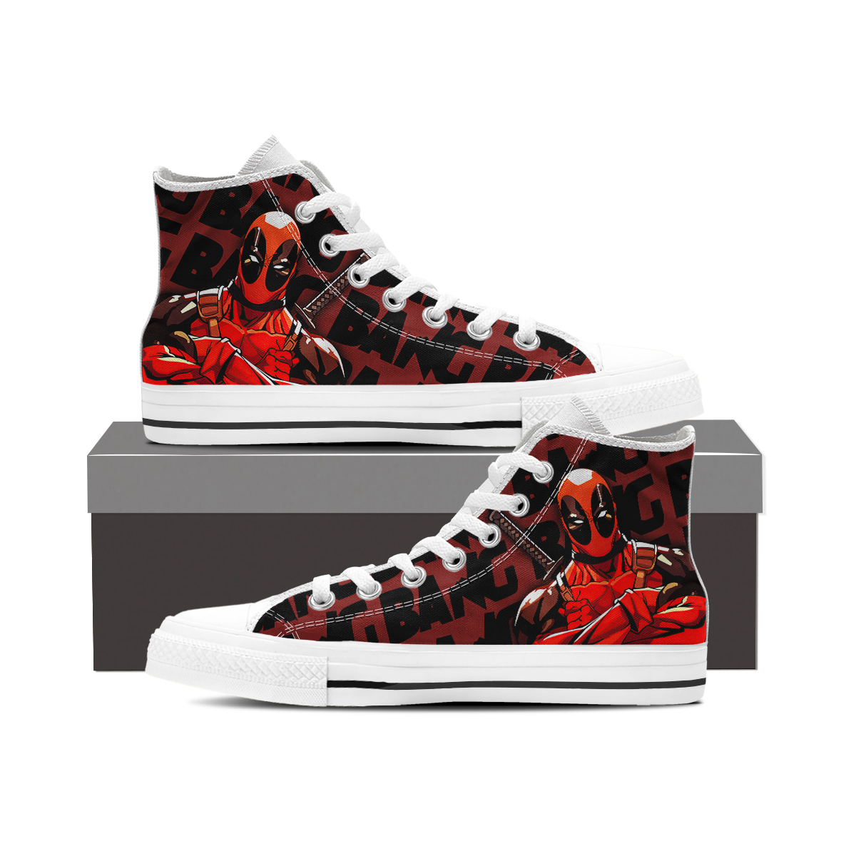 Deadpool High Top Shoes, Custom Unisex Kids and Adult Shoes