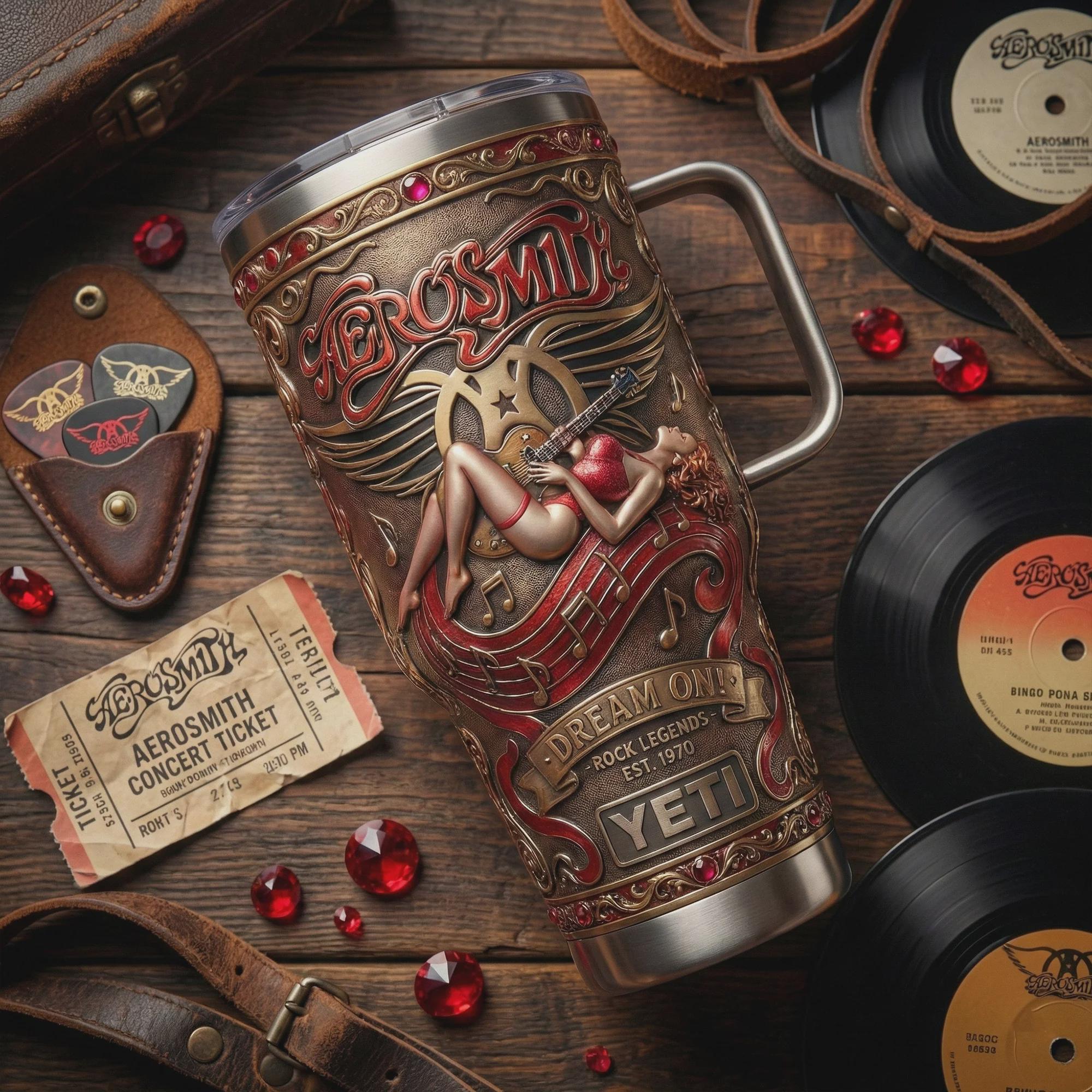 Aerosmith Rock Legend 40oz Tumble, Insulated Travel Mug Gift