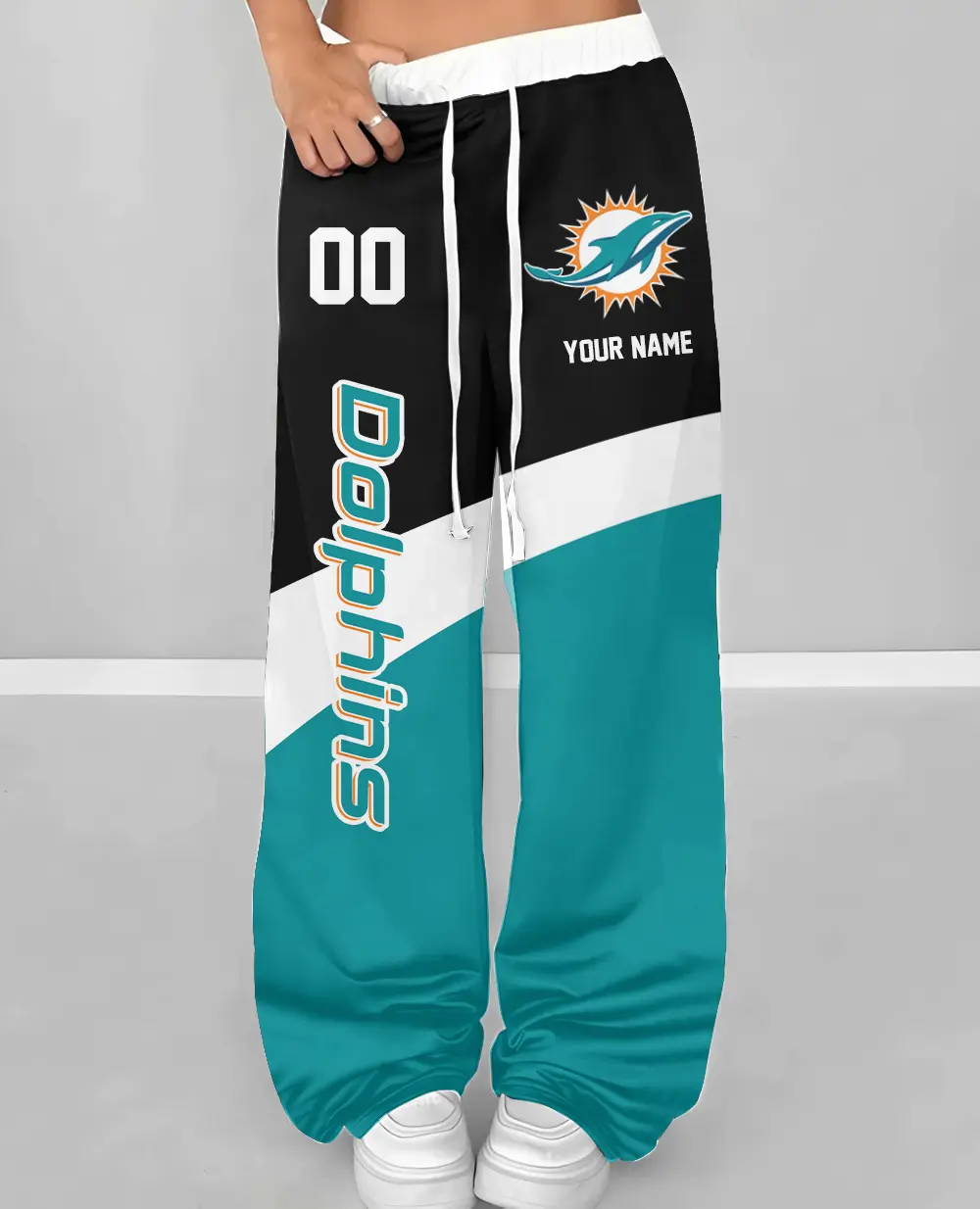 Miami Dolphins Personalized Wide Leg Lounge Pants