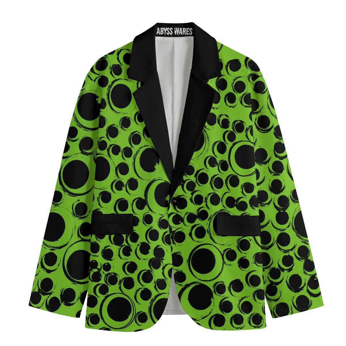 Eyeball Jacket Lime Green Weirdcore Blazer Women's Casual Blazer, Women Suit Jacket, Gift For Her