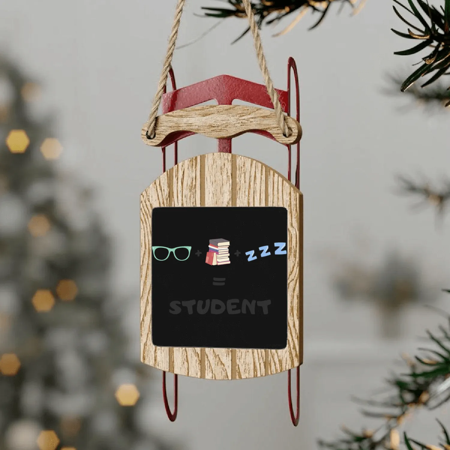 I'm a Student Sled Ornaments