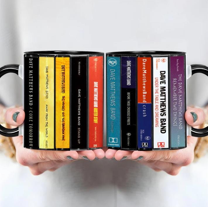 DaveMaws Band Albums Cassette Collection Retro Accent Mug