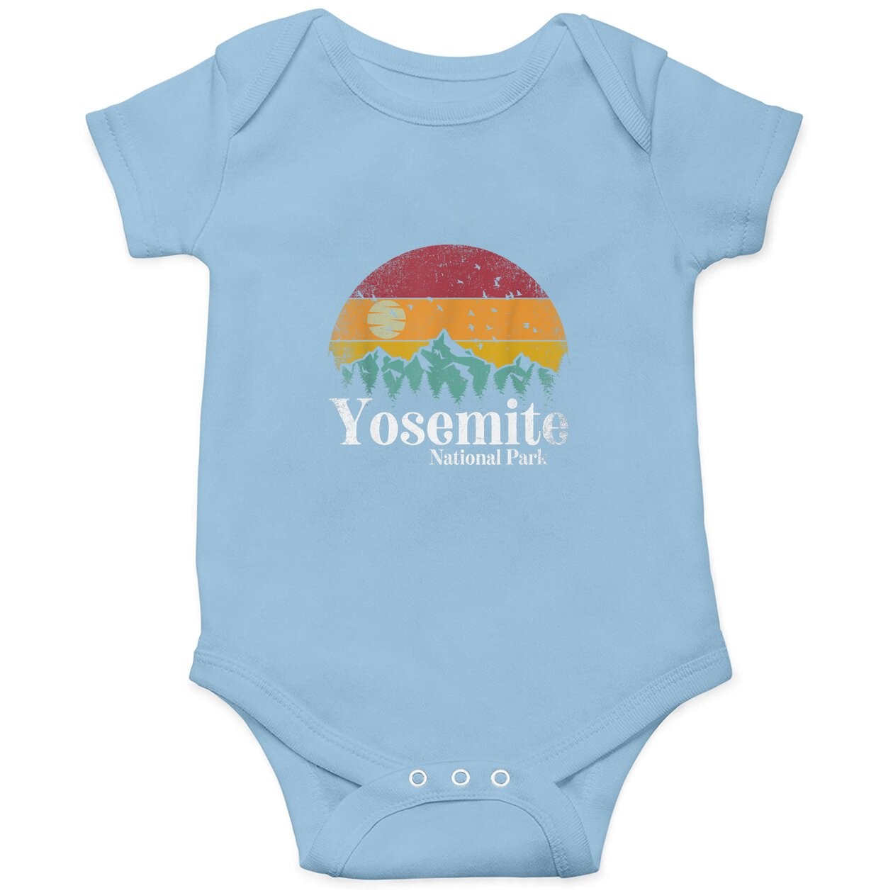 Yosemite National Park Retro Style Hiking Vintage California Baby Bodysuit