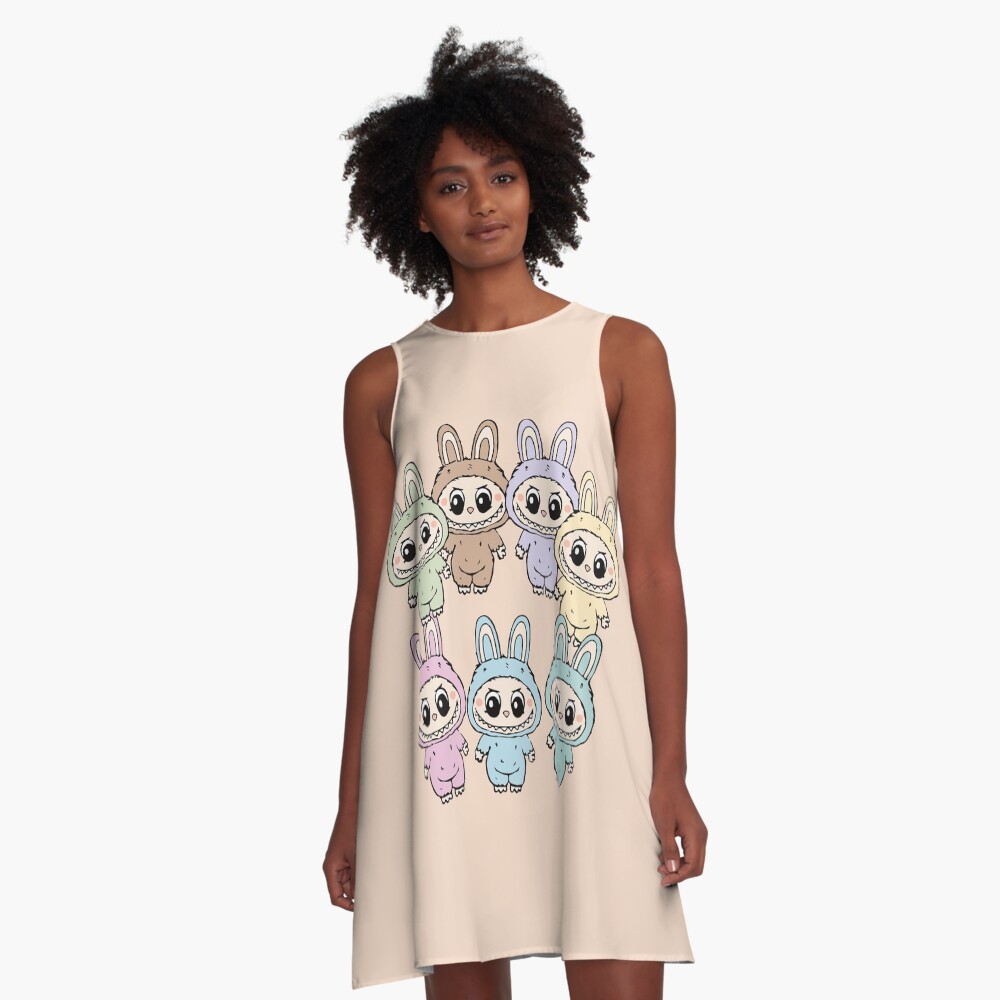 Cute Labubu A-Line Dress, Gift for Her