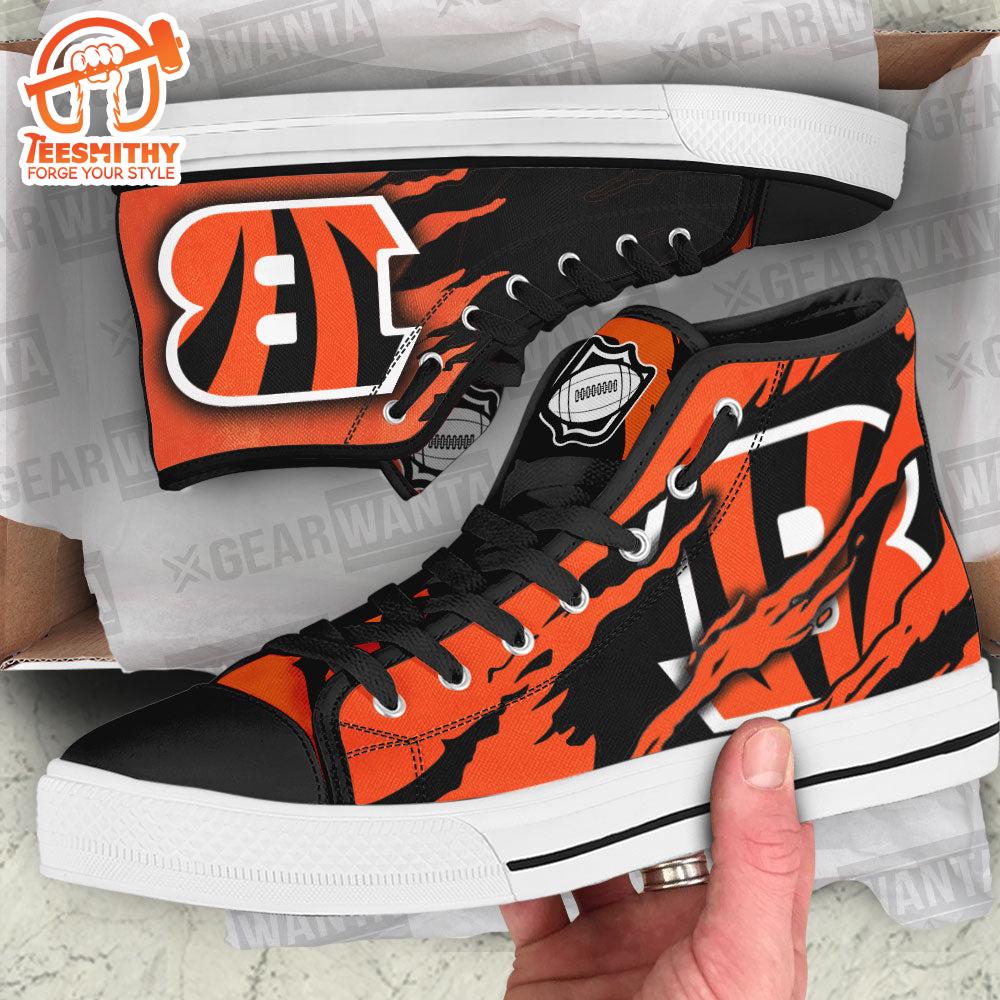 Cincinnati Bengals High Top Shoes, Sneakers For Fans