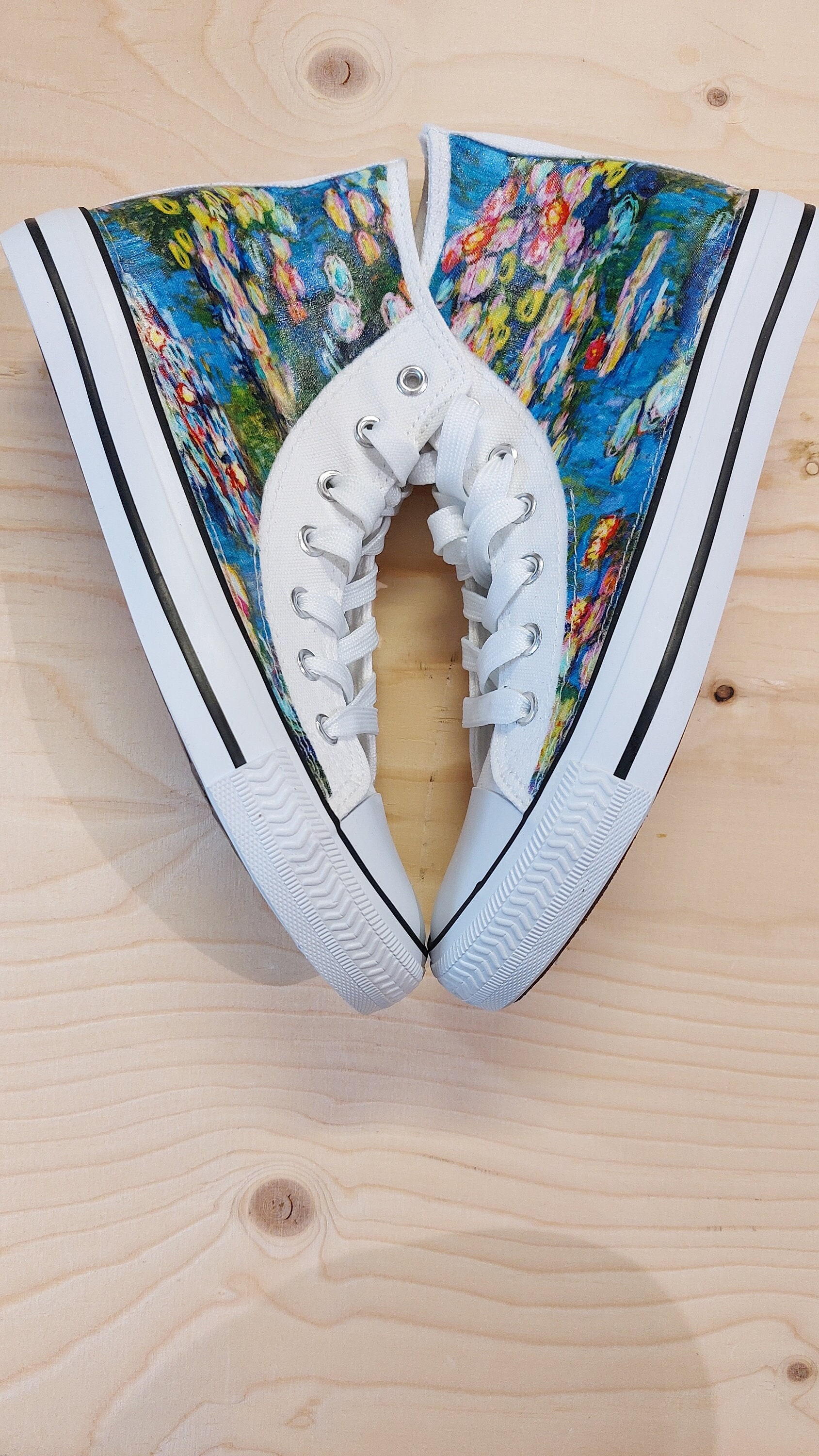 Fine Art theme Monet sneakers, Gustav Klimt trainers shoes high top sneaker