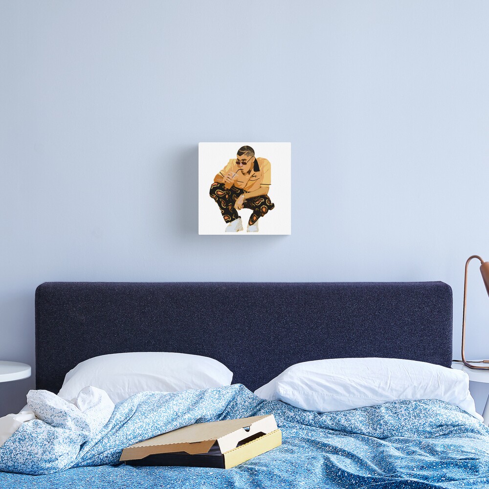 Bad Bunny Yellow Drawing Canvas Print