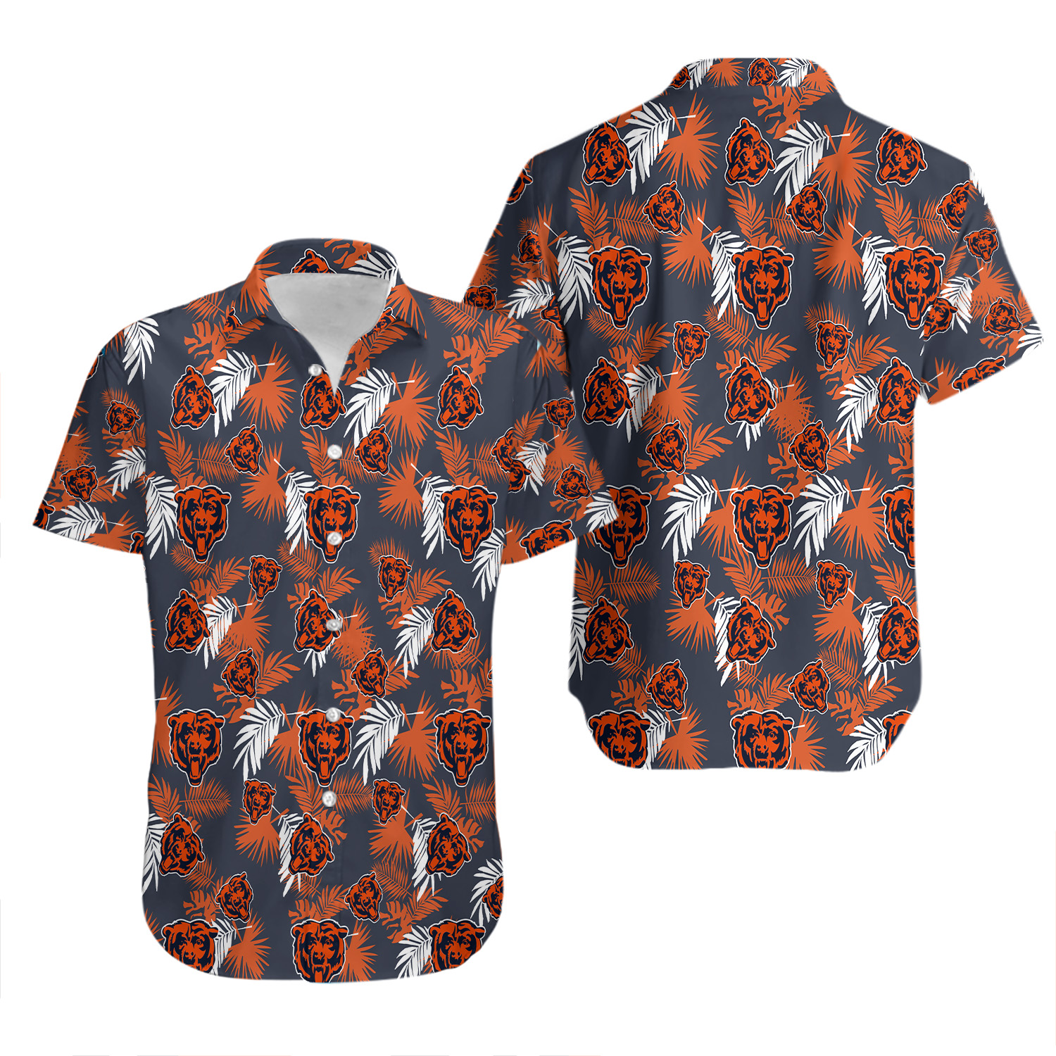 Chicago Football Team Bearss Hawaiian Button Down Shirt