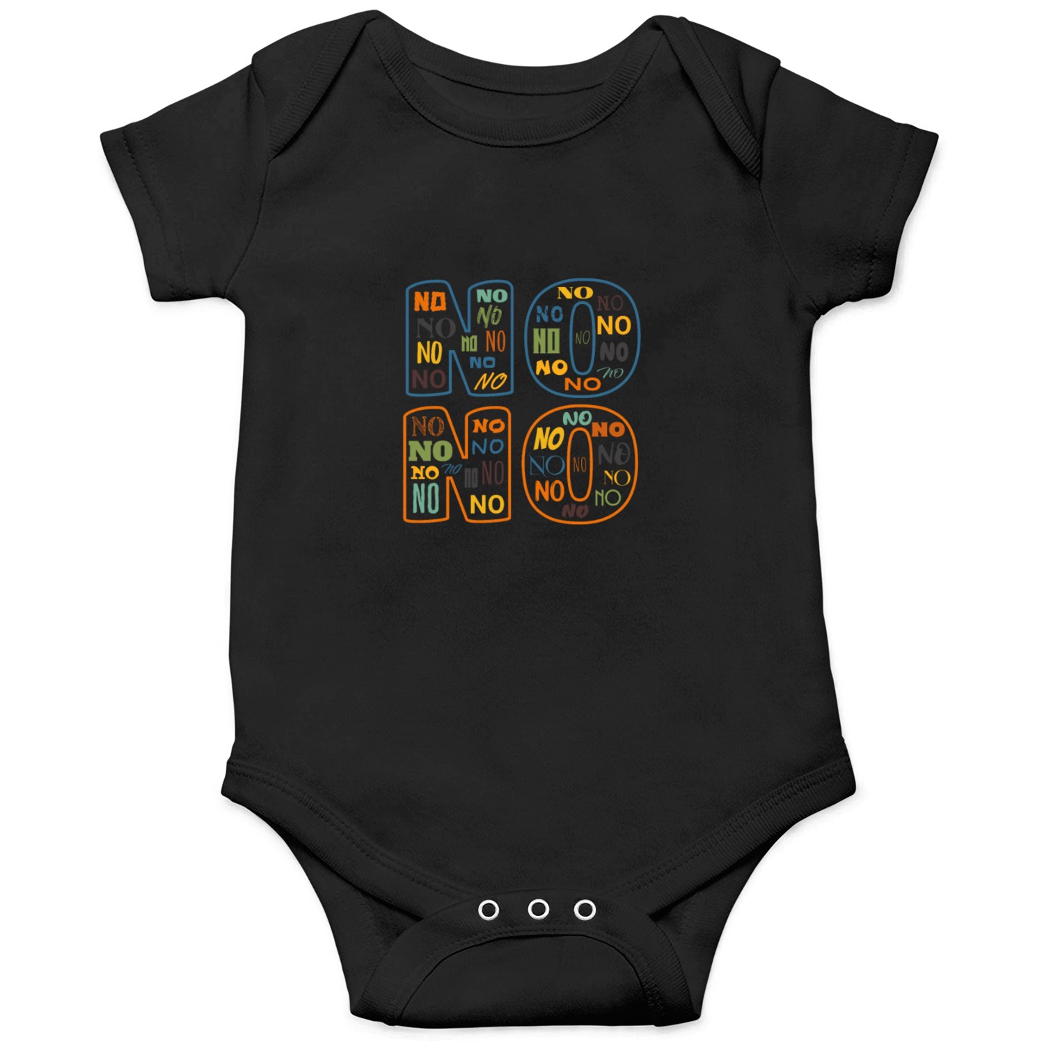 No No No No, Negative, Retro Colors Onesies