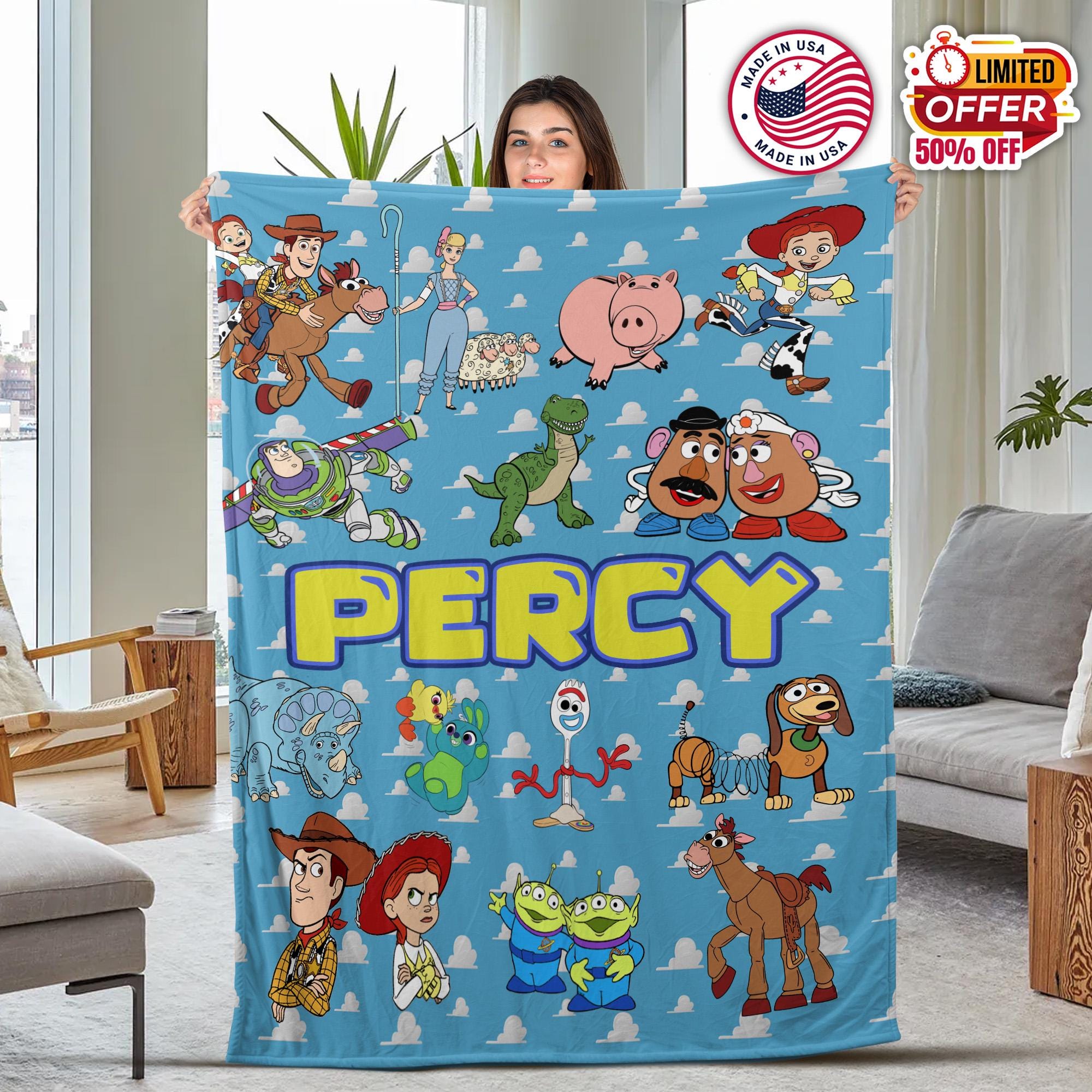 Personalized Name Blanket, Personalized Toy Story Blanket, Toy Story name blanket, personalized toy story name blanket