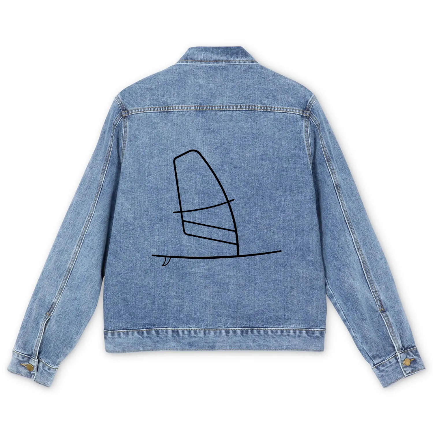 wind surfboard windsurfer surfboard with sail Men's Denim Jackets